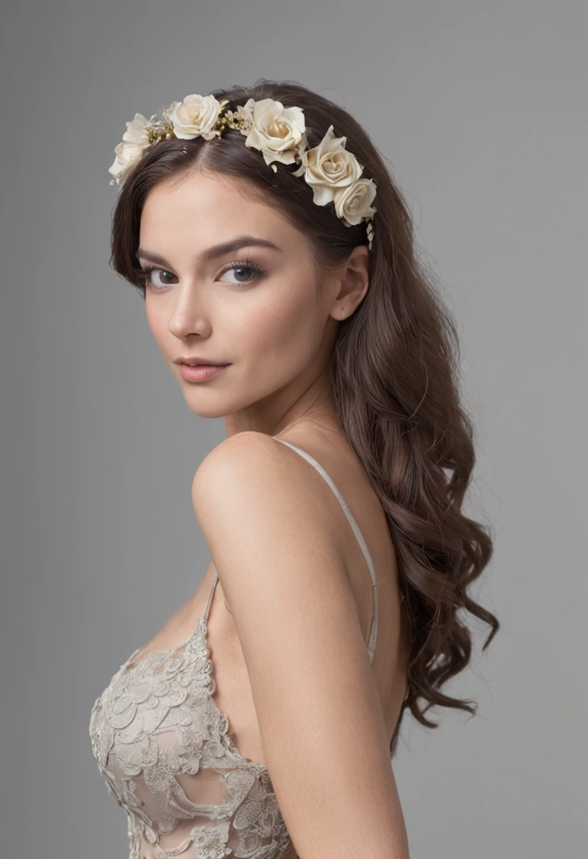 mulher jovem 25 anos, no-bra, sem calcinha, com vestido preto com decote, com as pernas abertas, ultra realista.
