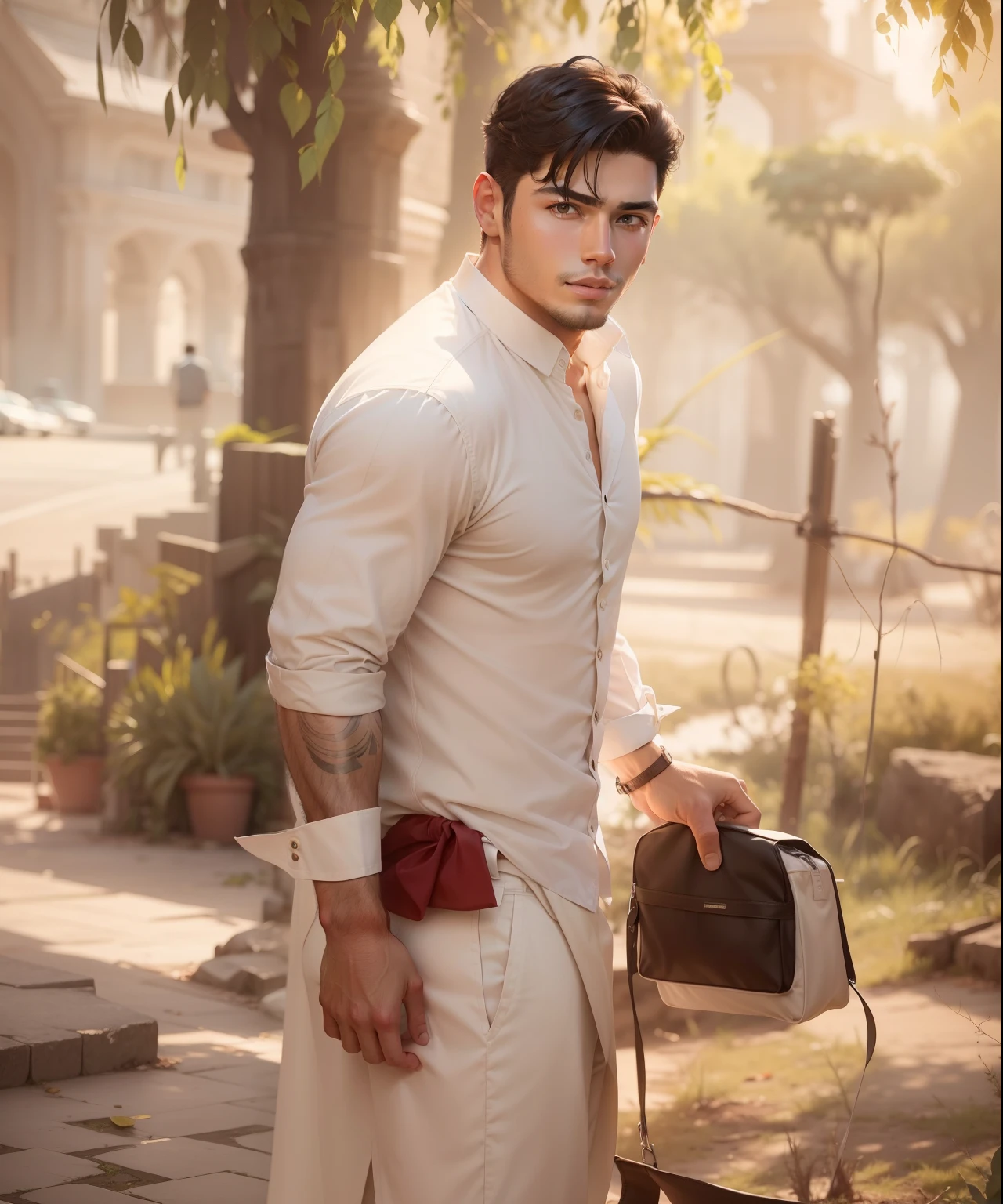 Change background image handsome boy and his Dreas