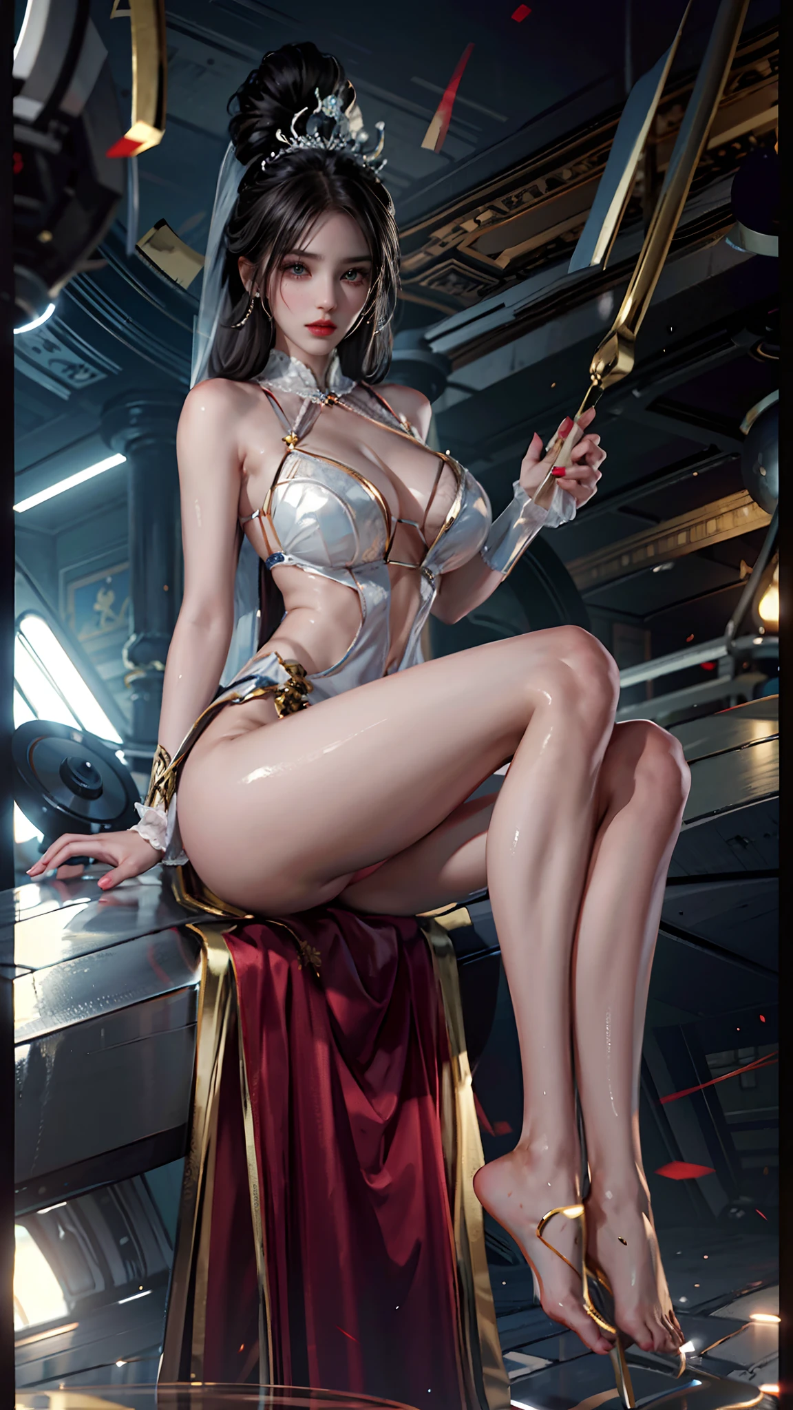 Royal sister,Detailed eyes,详细的脸,mature face,Ripe body,Tall body,Seductive body,Long legs,8k,k hd,fleshy feeling,Translucent lace,White plump delicate body,Beautiful face,Cherry small mouth,Beautiful and delicious(3D royal sister),a plump buttocks, jade foot,