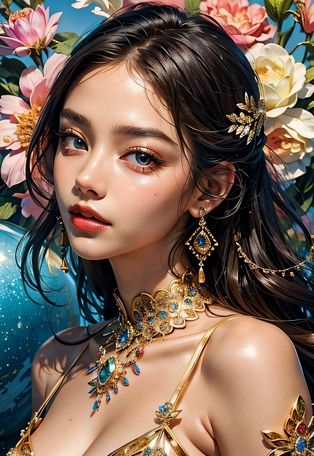 ​masterpiece、top-quality、top-quality、(Close-up photo of glittering jewels)、ighly detailed、colourfull、highestdetailed