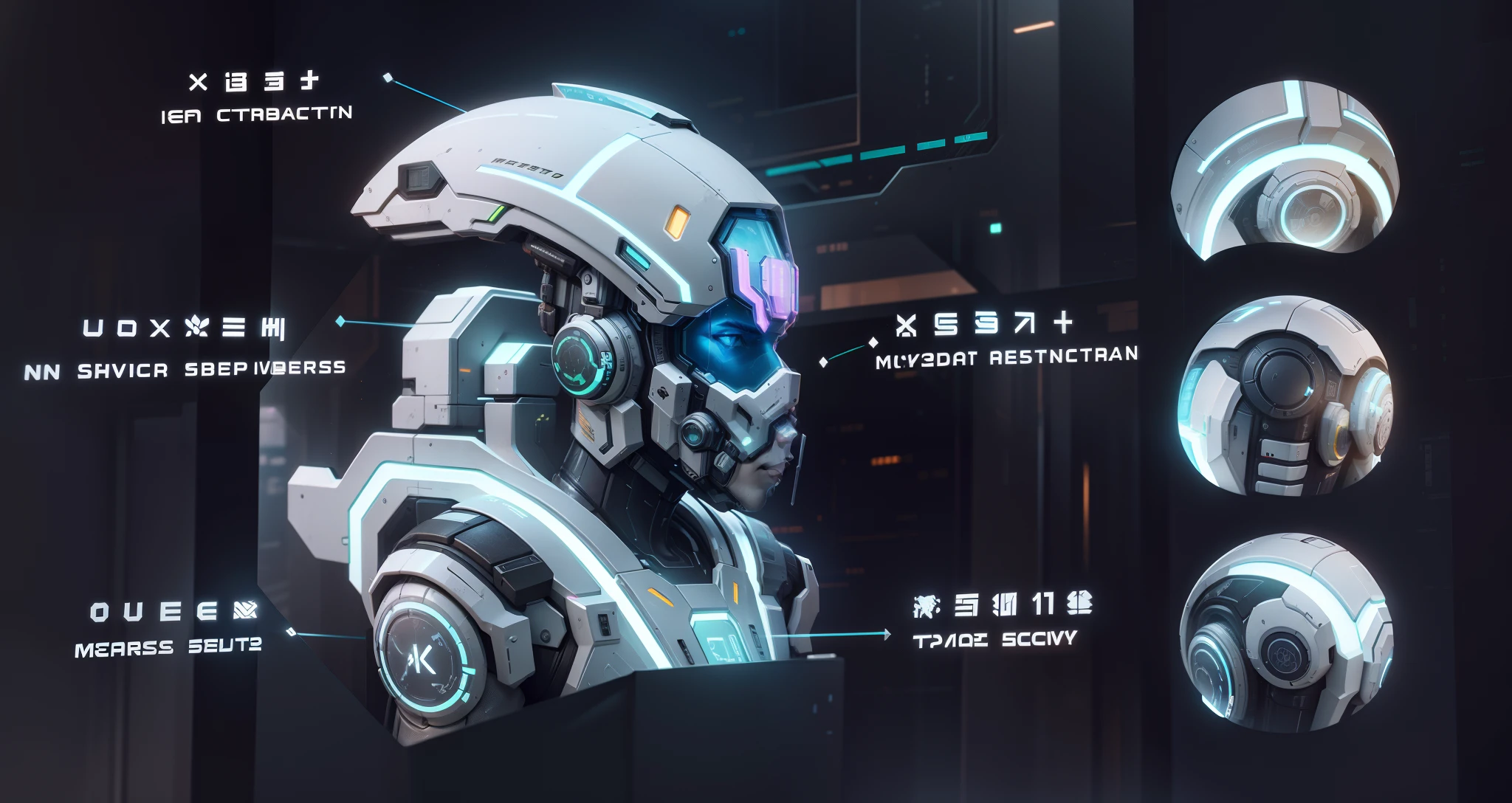 Glass texture，Cyberpunk color scheme，Machinary，Non-human body，Future building structures