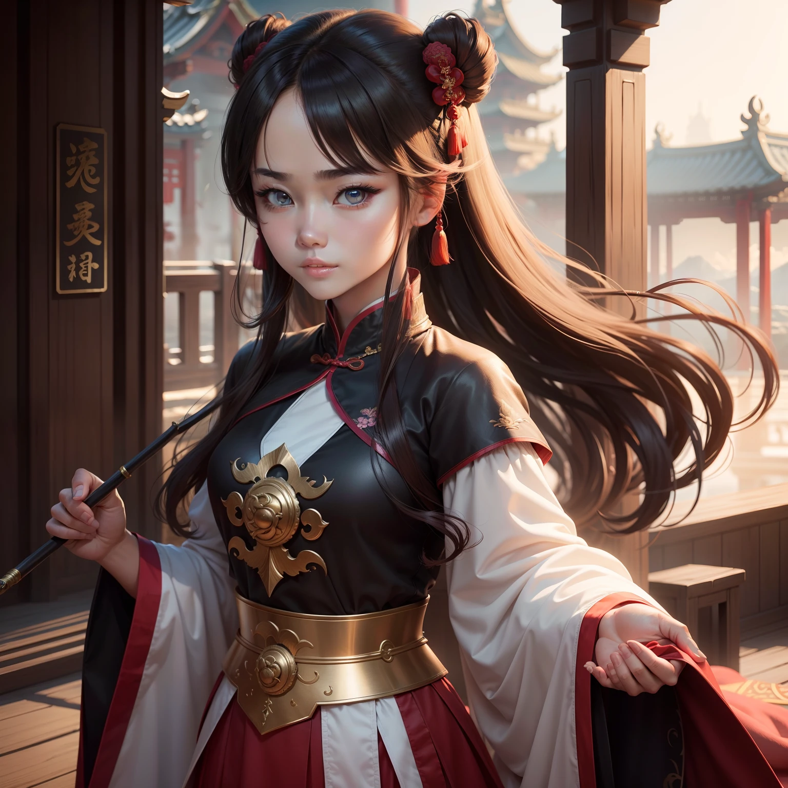 Best quality, Master, A high resolution, Wuxia 1girl, china dress, Super beautiful face, super beautiful eye, Super beautiful hair Super beautiful face，Super beautiful eyes，Super beautiful hair，