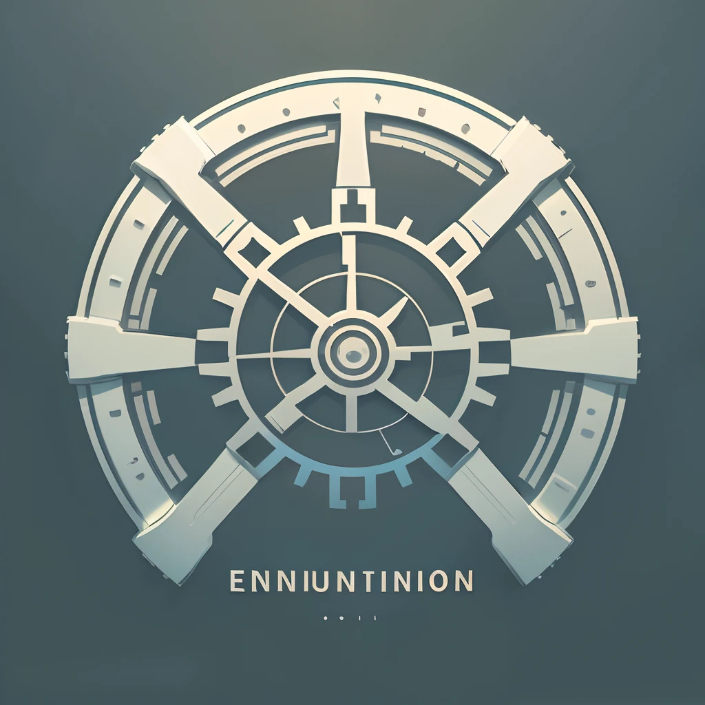**Simple logo with gear and Lighting for a engineering and design company, Energy conduction system, minimal vector. Make it shiny look as thunder --auto --s2