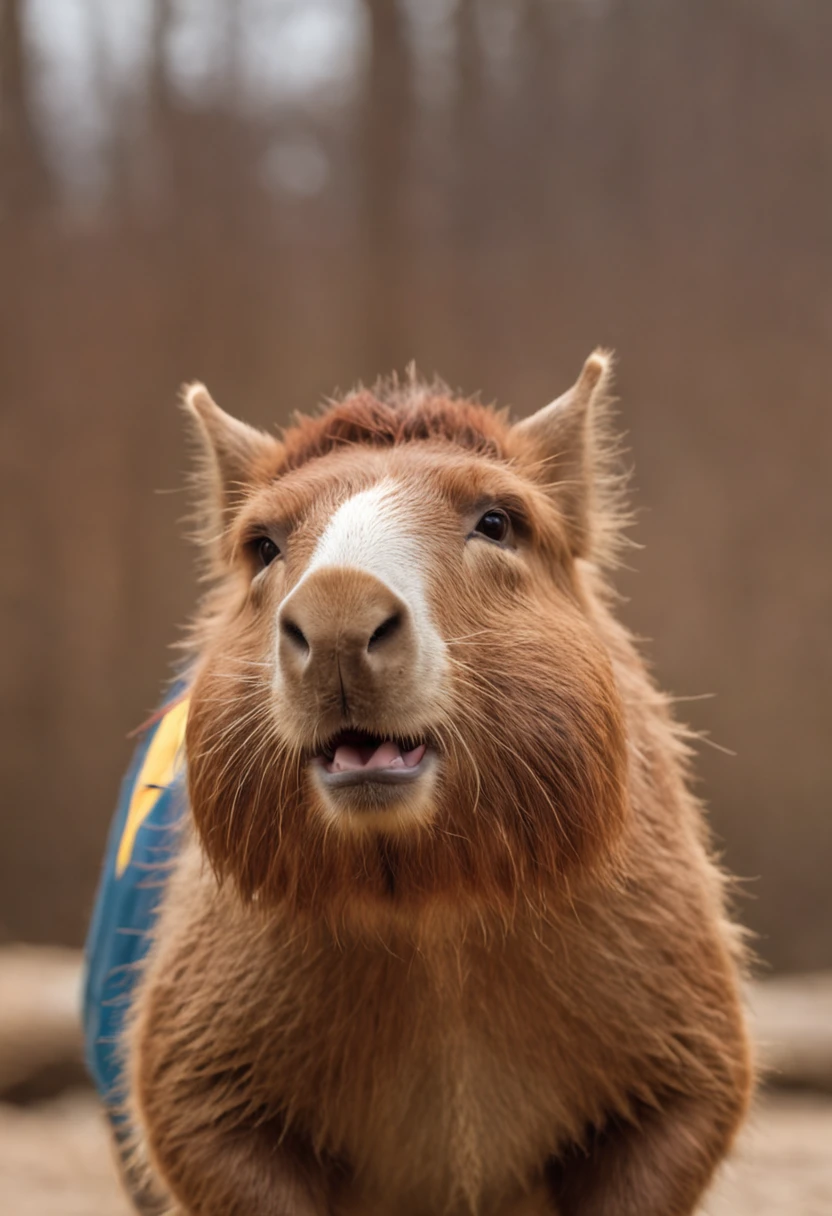 Messi punching a capybara in the face