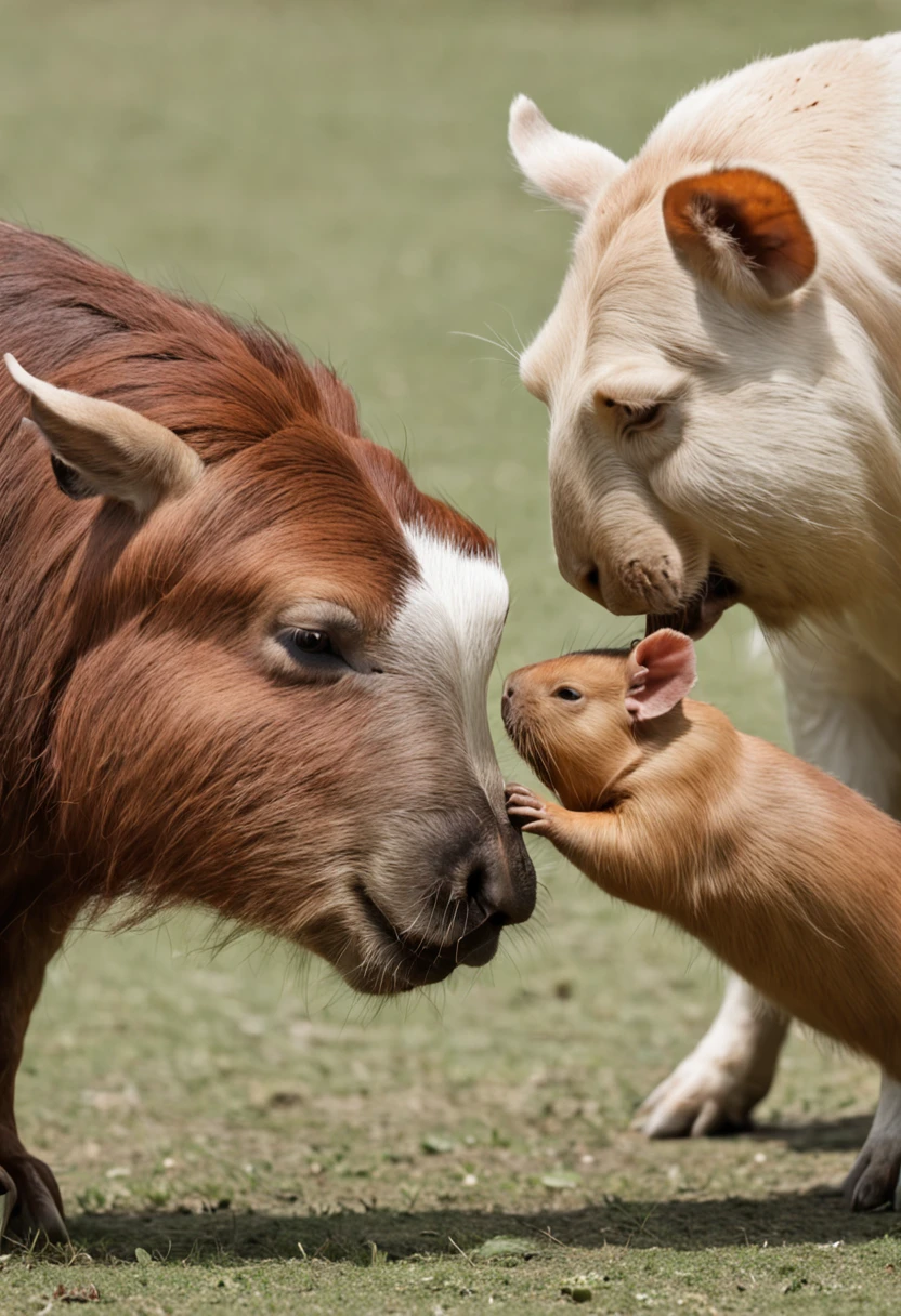 Messi punching a capybara in the face