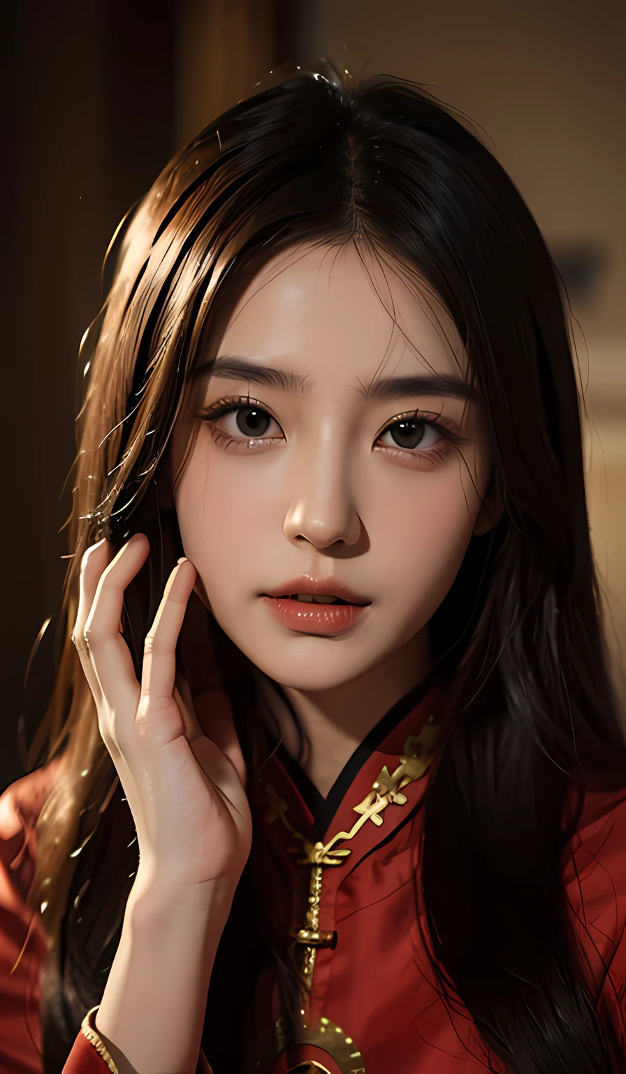 best quality, masterpiece, highres, wuxia 1girl, china dress, super Beautiful face, super beautiful eye, super beautiful hair
