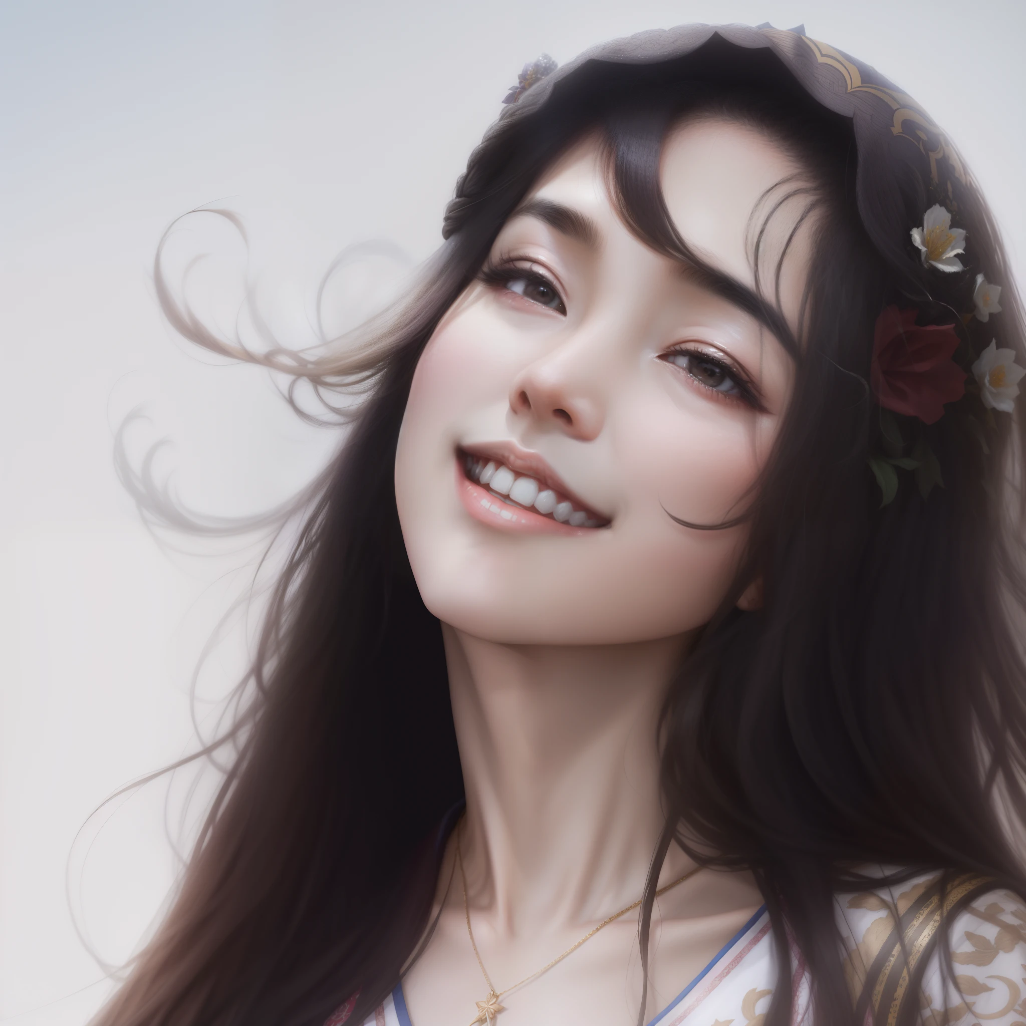 The long-haired Araved woman looked up with a smile, xintong chen, wenfei ye, mingchen shen, Zhang Wanting, chiho, Li Zixin, Qiu Fang, chengyou liu, Lu Ji, xue han, ruan jia beautiful!, Gemma Chen, Yun Ling, A young Asian woman, dilraba dilmurat