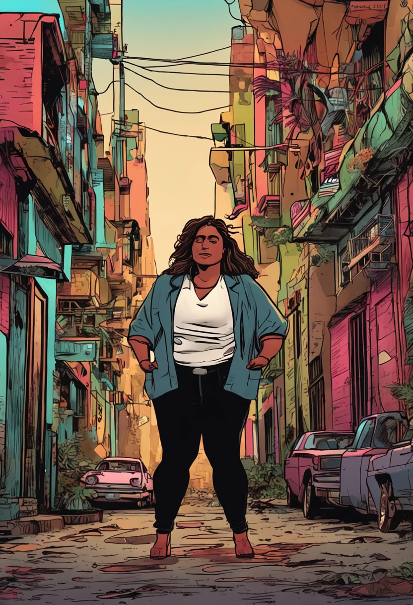 UMA MULHER GORDA  DE ANOS DE IDADE COM 1, 55 TALL WEIGHING 200KG SAD COUNTENANCE IN ONE AND BLOUSE AND JEANS