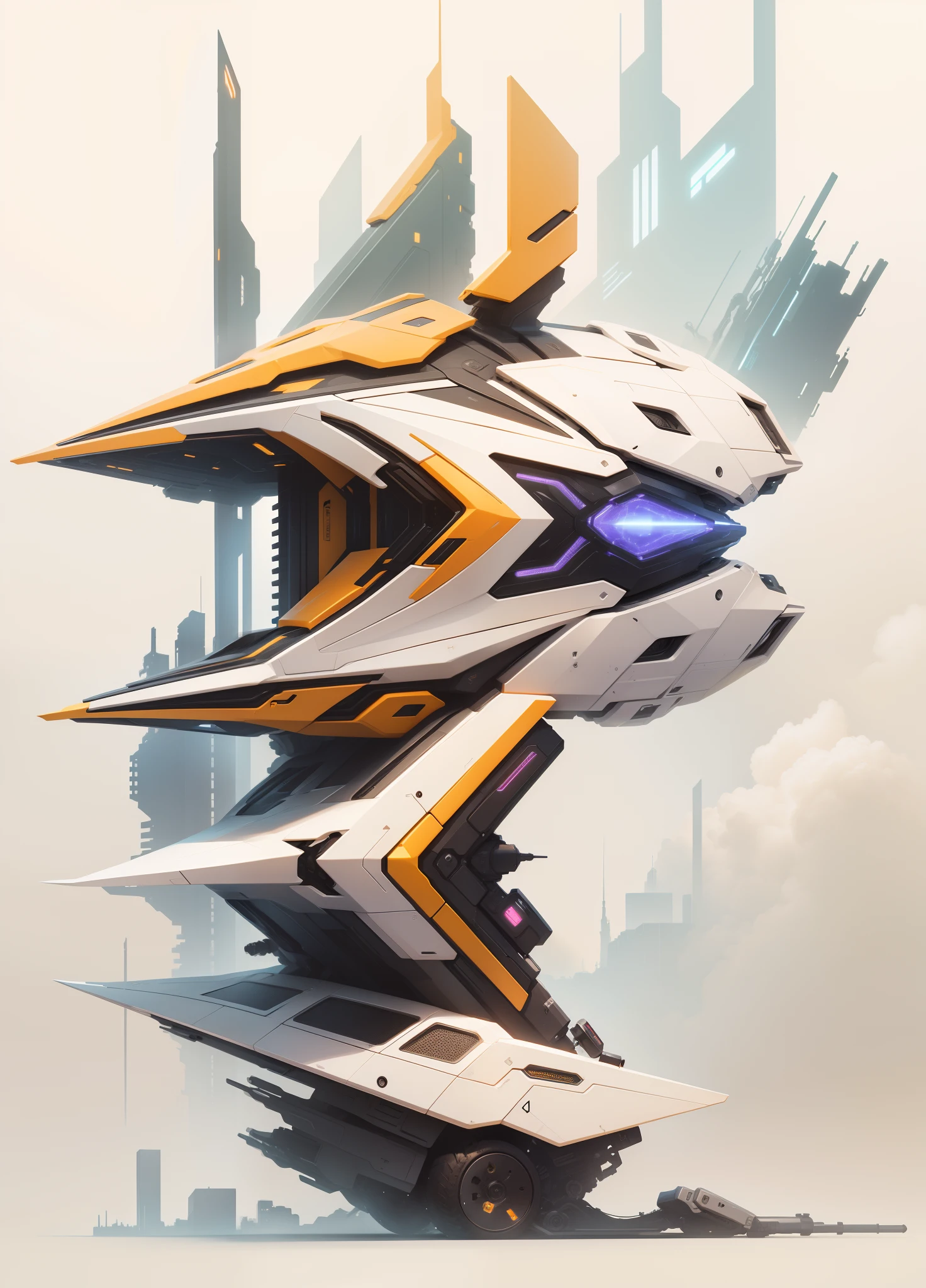 future-tech，Cyberpunk color scheme，Machinary，Abstract deformation，Clear structure