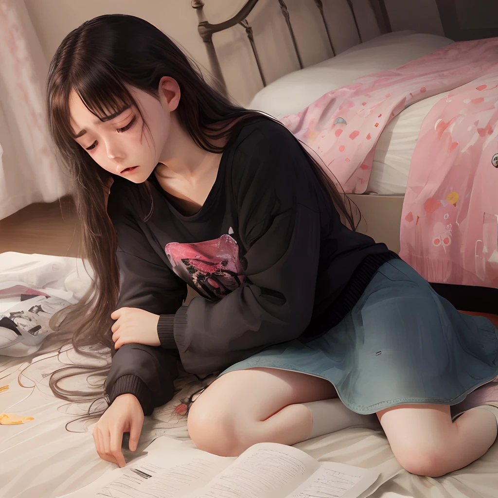 (1girl), girl asleep,Photo photos,8K,A high resolution,Highest texture, --v6