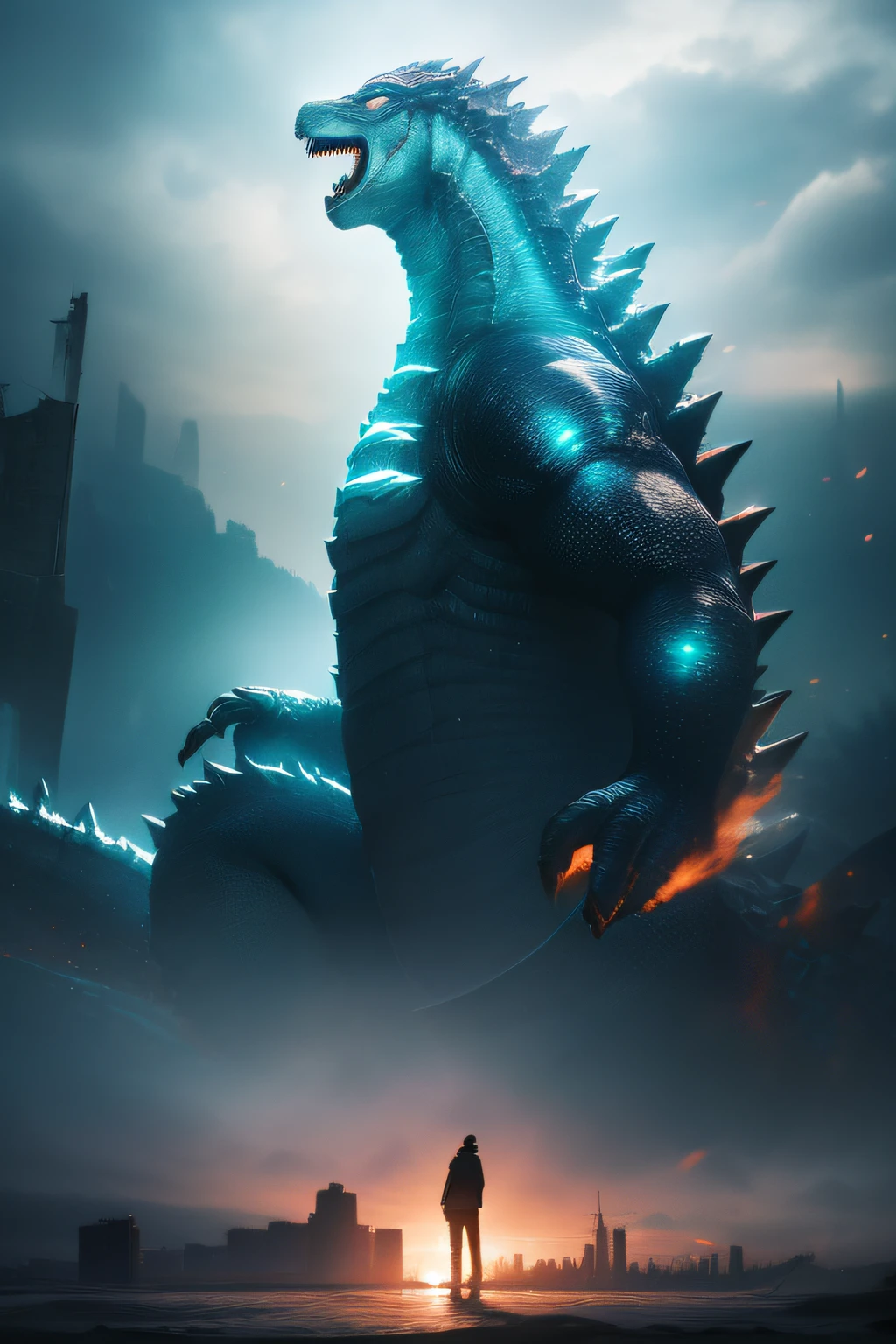 Doubleexposure，Beautiful，scenecy，Godzilla，photography of