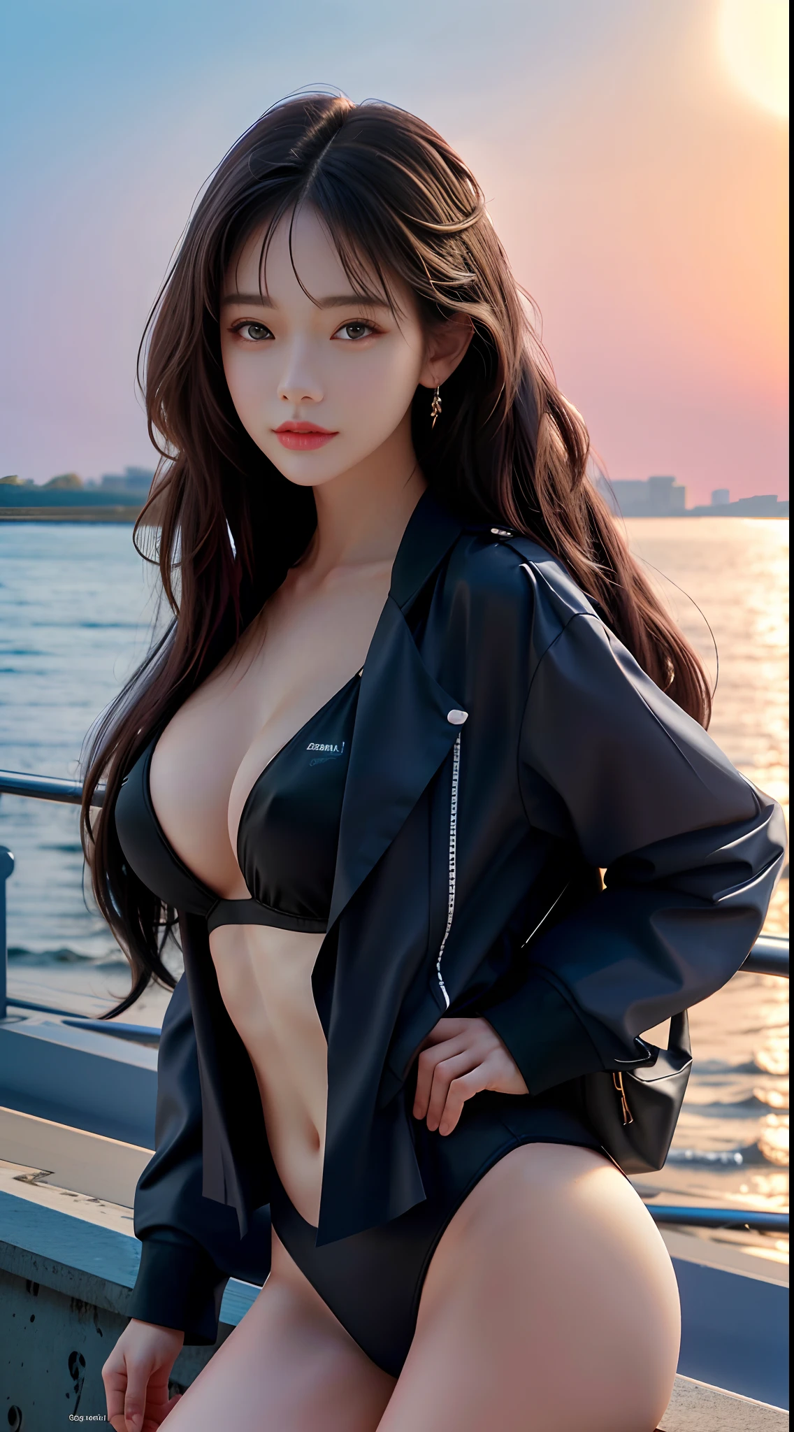 best qualtiy, tmasterpiece, 1girll, beauitful face, (photograph realistic:1.3), edge lit, (highdetailskin:1.2), 8K, Ultra HD, digital SLR camera, high high quality, A high resolution, 4K, 8K, Bokeh, absurderes, Optimal proportions of four fingers and one thumb, (realisticlying:1.3), Cute 1girl, mediuml breasts, Pure desire swimsuit,