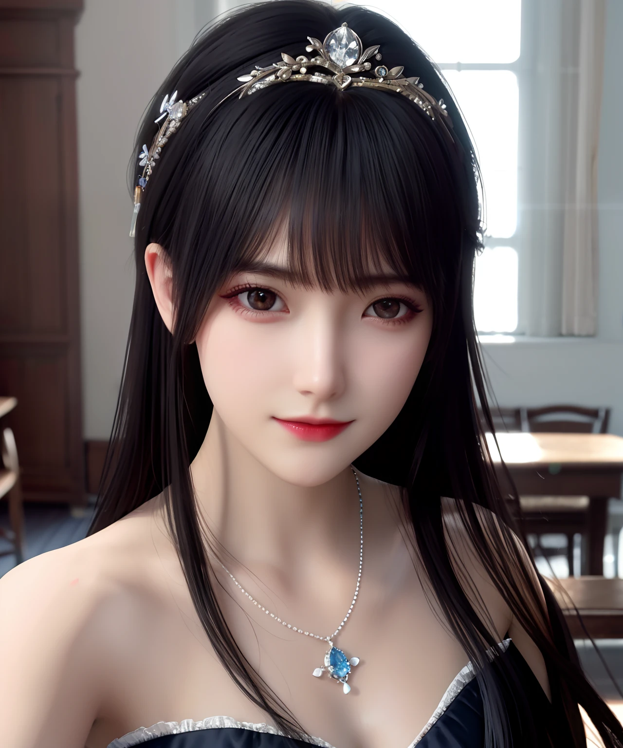 Close-up:A man wearing rabbit ears、Woman holding a sword, Queen of the Sea Mu Yanling, Portrait of zodiac girl knight, Lineage 2 style, Smooth anime CG art, Game CG, Beautiful fantasy queen, Complex and gorgeous anime CGI style, Drink, Goddess Close-up, anime goddess, Deadly, Realistic anime girl rendering