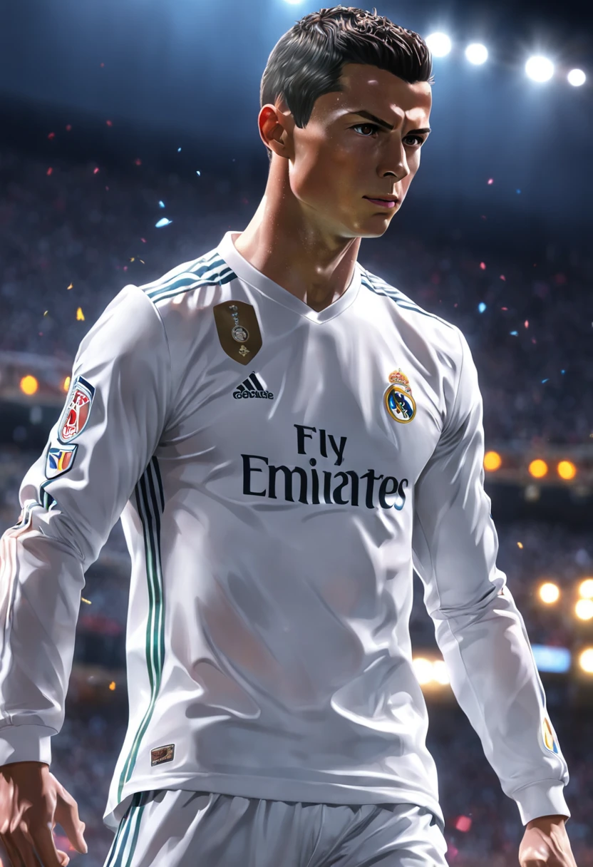 cristiano ronaldo,Terno Real Madrid,(Estilo Pixar) (master part:1.2) (Bokeh) (melhor qualidade) (pele detalhada) (textura detalhada) (8k) (argila) (Cinematic lighting) (foco nítido) (ultra realista) (humano)