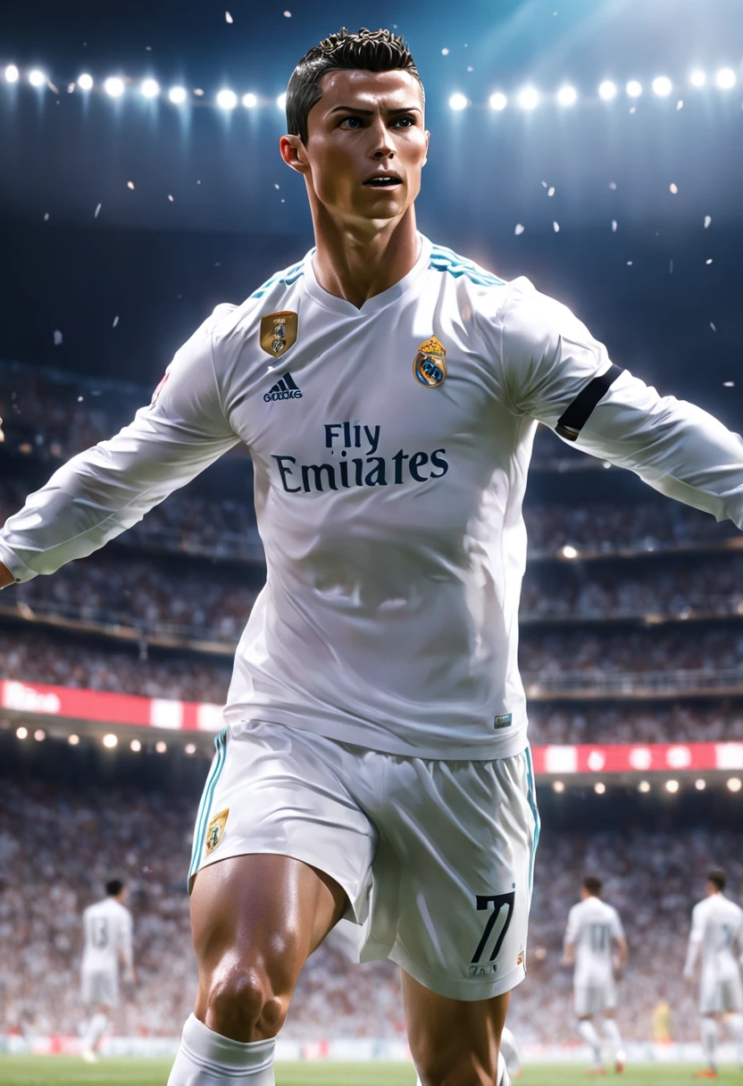 cristiano ronaldo,Terno Real Madrid,(Estilo Pixar) (master part:1.2) (Bokeh) (melhor qualidade) (pele detalhada) (textura detalhada) (8k) (argila) (Cinematic lighting) (foco nítido) (ultra realista) (humano)