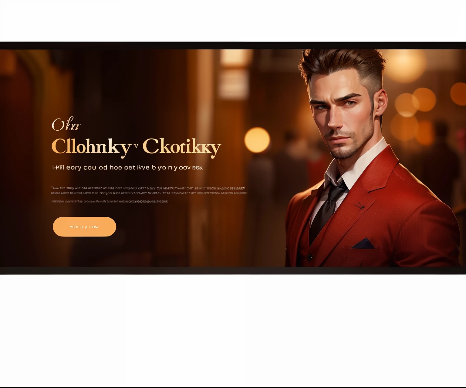 create a banner like this for clothing website called clothkey, include a man who was handsome, realistic, and well dressed and exclude all text from it