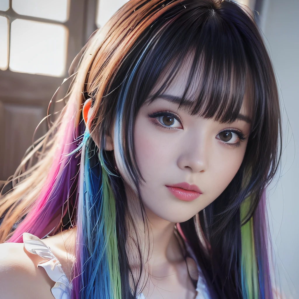 (Browsing Caution:1,4),Mix 4, (8k, RAWphotograph, Highest quality, Tabletop: 1.45), (Realistic, Realistic: 1.37),illumination, night, プロのillumination, photographn mapping, Radio City, Physically Based Rendering, Gradient Brunette, 高品質のphotograph, High resolution, 1080P, (Detailed facial depiction), (Detailed description of the hand), (Delicate CG), Extreme light and shadow, Rich details, (Detailed facial features), (Highest quality), Look in front of you, Highly detailed face, Highly detailed lips,  超High resolution, (truth: 1.4), photograph, 1 Girl, [(sad)],  , Thin limbs, movie, Cool pose, I Cup, Highest qualityな完璧なボディ, photographのような, (1 Girl: 1.3), Perfect balance, (Huge, Perfect breasts, Areola),(Realistic, Realistic:1.37),One Girl, Cowboy Shot,Professional Lighting, Photon Mapping, Radio City, RAWphotograph、(Realistic:1.4)、Octane Rendering、Complex 3D rendering with ultra-detail, Studio Soft Light, Rim Light, Crisp details, Super detailed, Realistic skin texture, detailed aspects, Beautiful details in the eyes, Highly detailed CG Unity 16k wallpaper, Compensate, (Detailed Background:1.2),Highest quality, 超High resolution, Tabletop, One Girl, One Girl,alone, Upper Body,Show Viewer, White Background, Multicolored Hair, Compensate , Lips parted, Black Lips, eyeliner, Gothic, Goth Girl,((Light on face:1.2)),((movie照明:1.2)),(Photorealism:1.4),((30 piercings in left ear)),((necklace)),((A woman who always smiles)),((nightのプールサイド:1.6)),((Lighting on face:1.1)),((Upper Body:1.2)),((Delicately depicting the face:1.2)),(Pixie Cut:1.5),((Multicolored Hairの色:1.6)),((((Completely naked)))),(((nsfw))),((Small breasts:1.2)),((((全身Completely naked)))),(Bodybuilder),(Muscle Girl),(Girl with a toned body:1.4),(A girl with amazing abs:1.4),(whole body muscular:1.4),(Great upper arm muscles:1.4),(Very muscular legs:1.4),(Hairy pubic hair that reaches down to the belly button:1.3),(Hairy pubic hair that connects to the anus:1.3),(((((全身Completely naked))))),(((Completely naked)))
