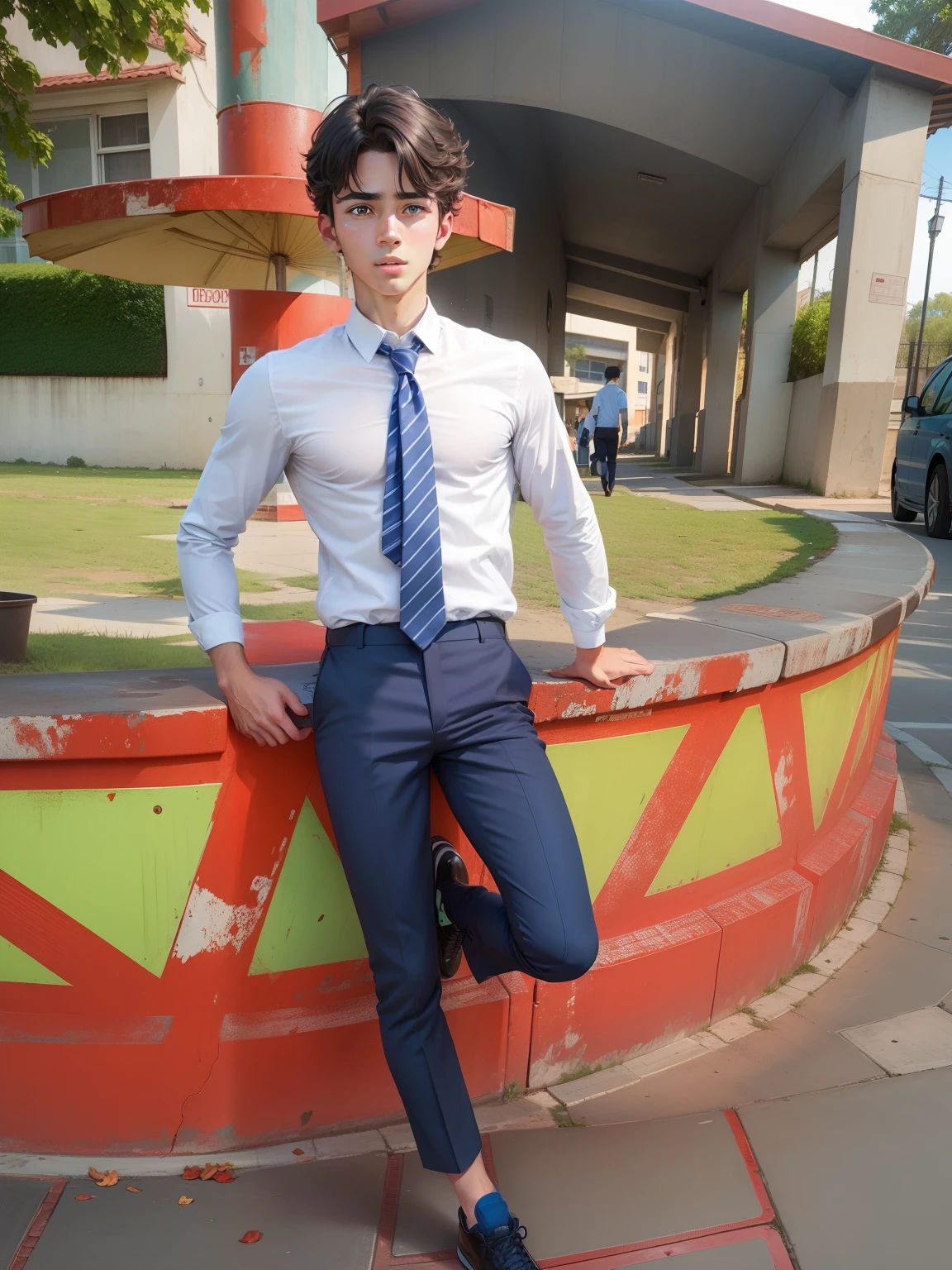 A hot boy with school time image , blue eyes and face handsome boy 4k