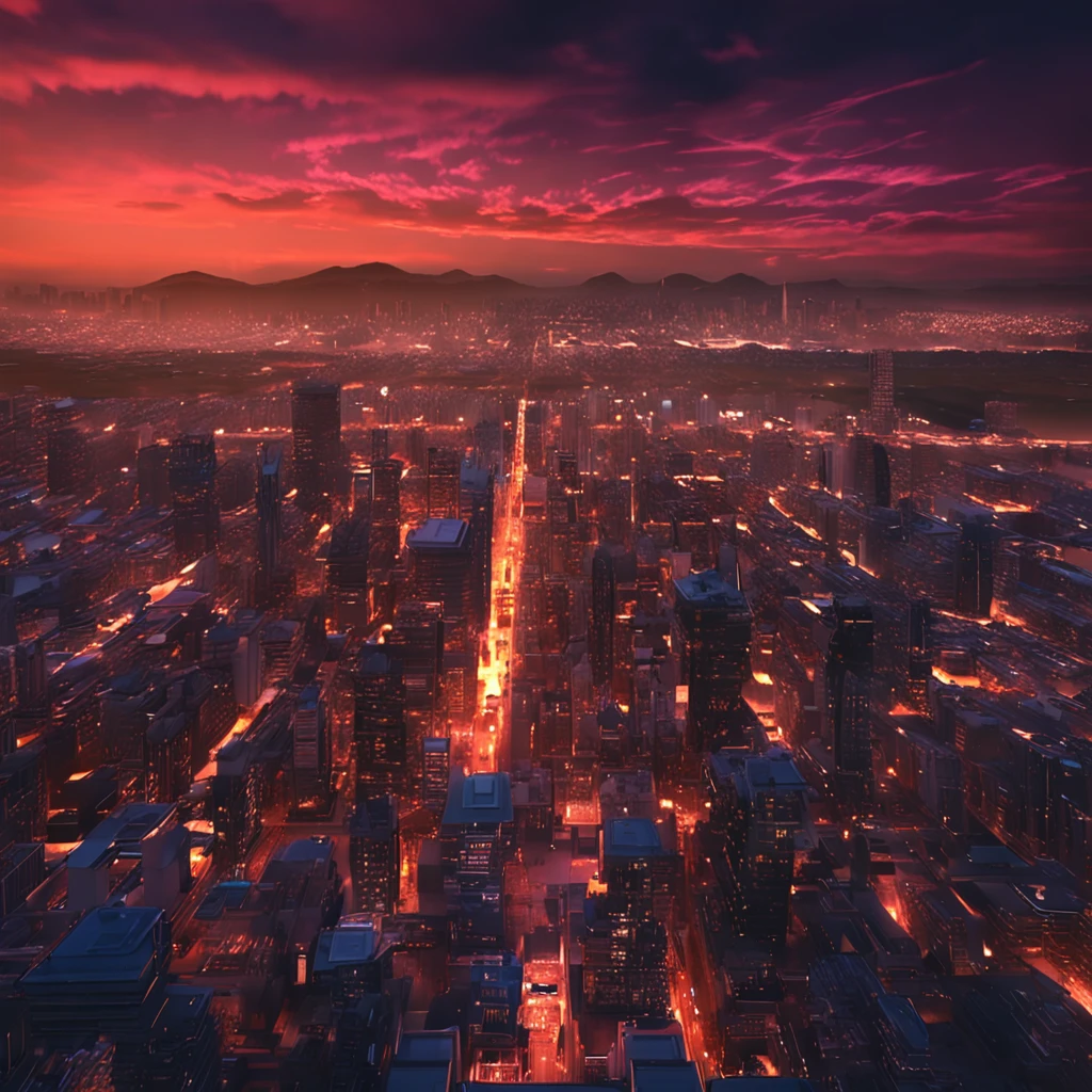 Superb night view A city scape