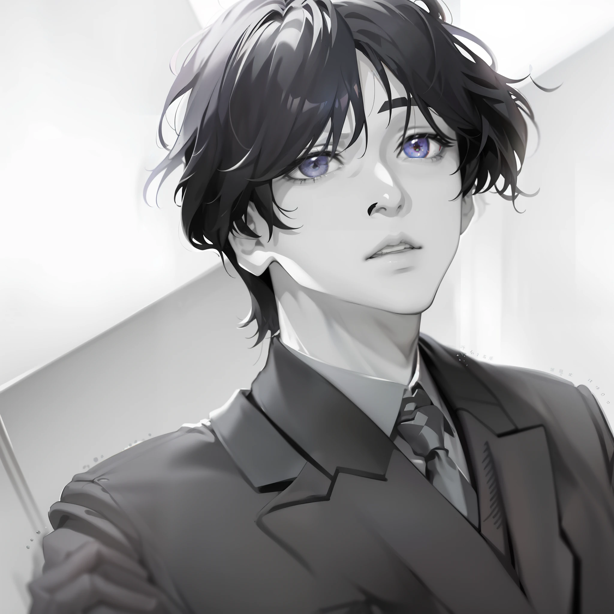 arafed man with a black shirt and tie taking a selfie, black haired yoongi, park jimin, jung jaehyun, male ulzzang, cai xukun, kim doyoung, hyung tae, accurate jimin face, jimin, jimin\'s plump lips, hsiao-ron, he has short curly brown hair, ten lee