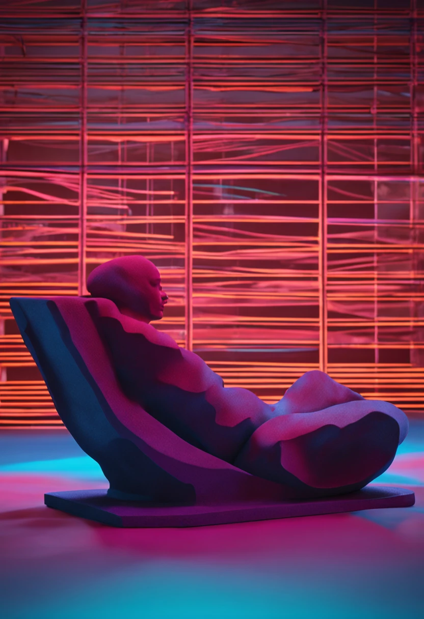 a sleeping person, with abstract sculptural style