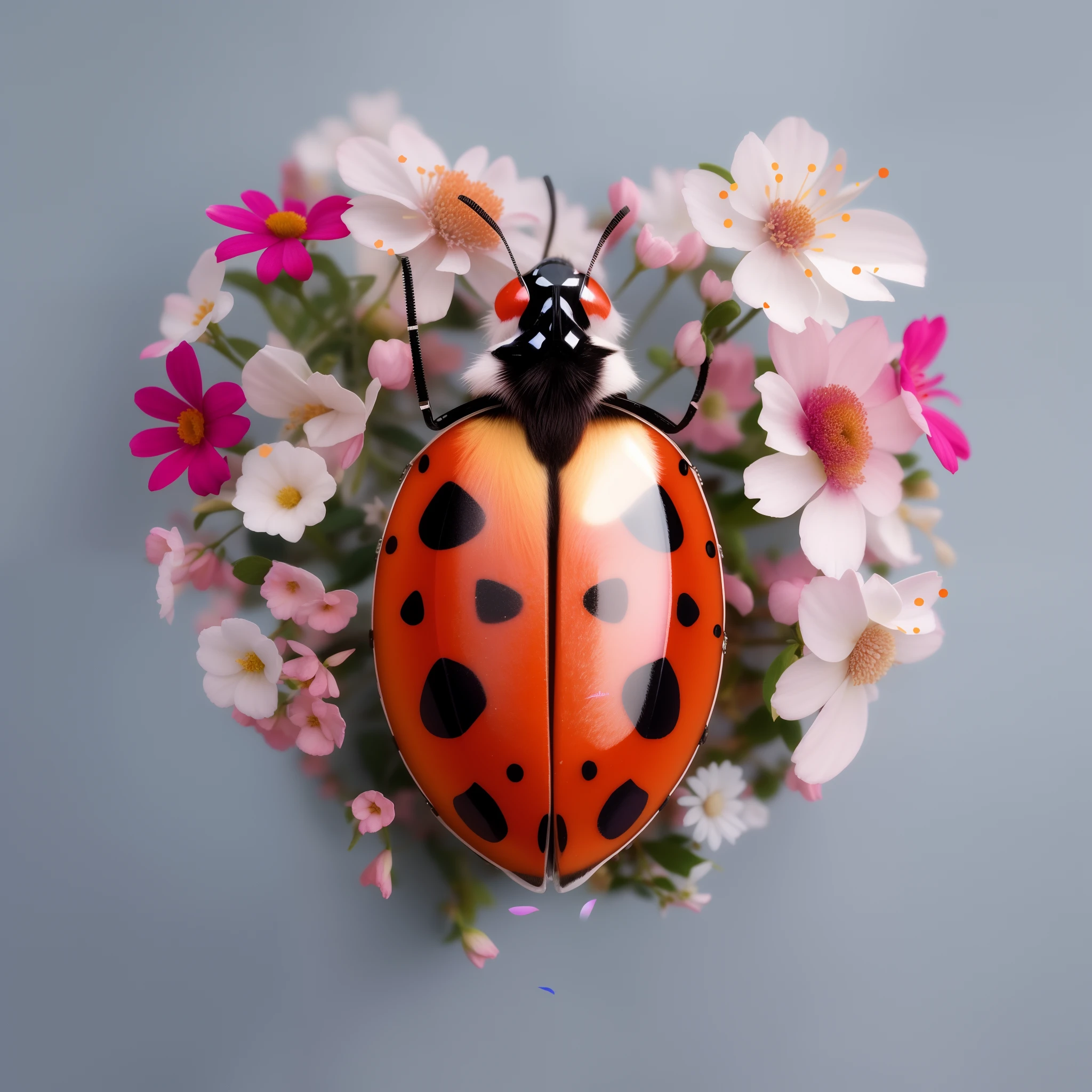 "Completar flores diminutas de colores vibrantes y detalladas en un hermoso paisaje primaveral."