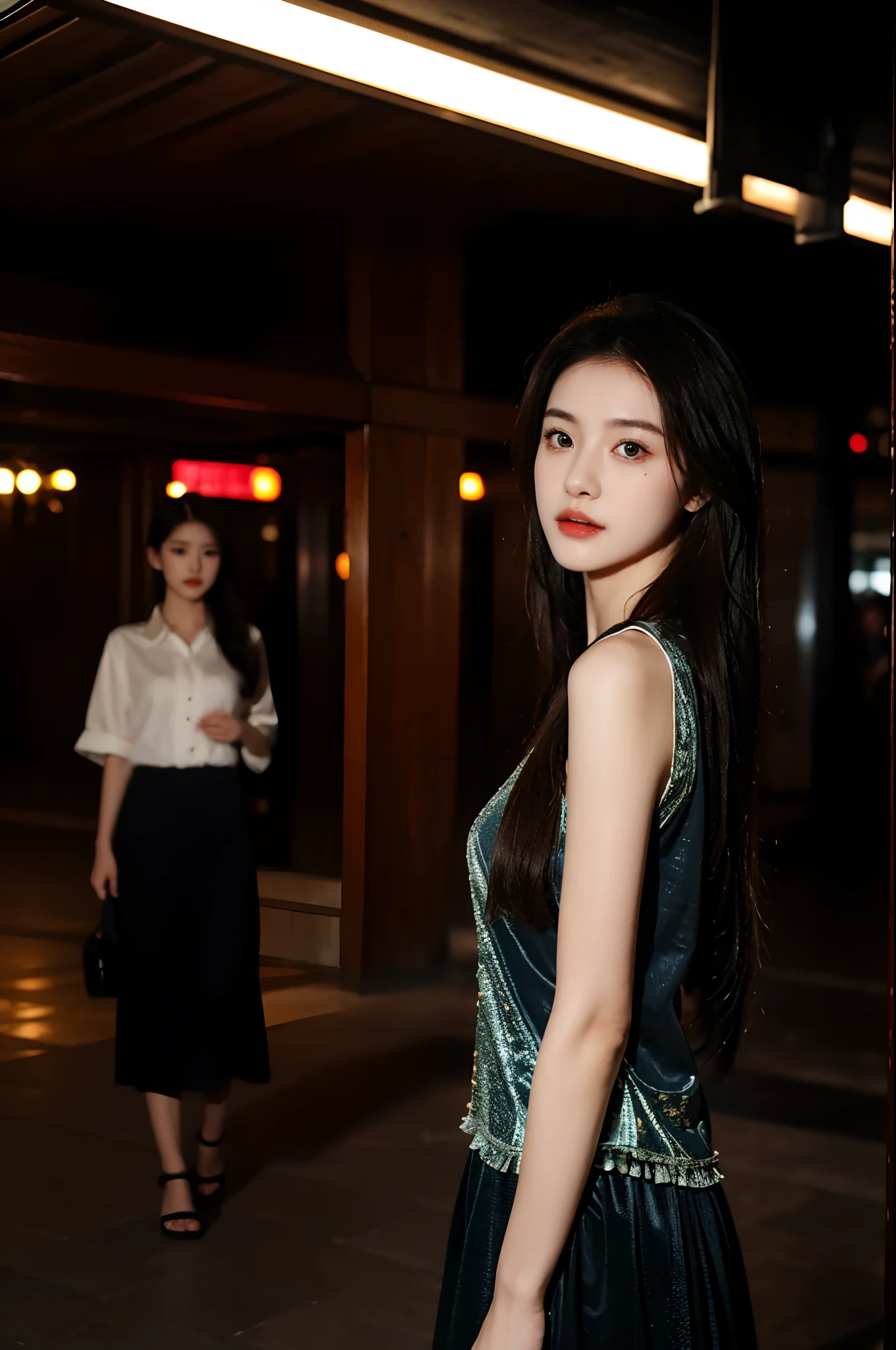 (Hyperrealistic,)4K,35mm,hyper-high detail, Professional lighting, Best quality, Ultra-high resolution, Visually stunning, (2girls:1.3), (HmongCostume),real skin,(Perfect body 1.3)Ultra-delicate face。