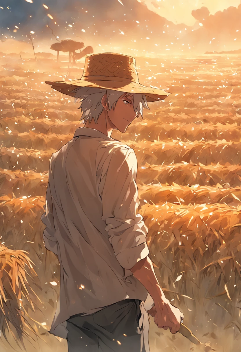 HOMEM DO CAMPO, with straw hat, WITH HOE IN HAND, PORTAIT, FELIZ