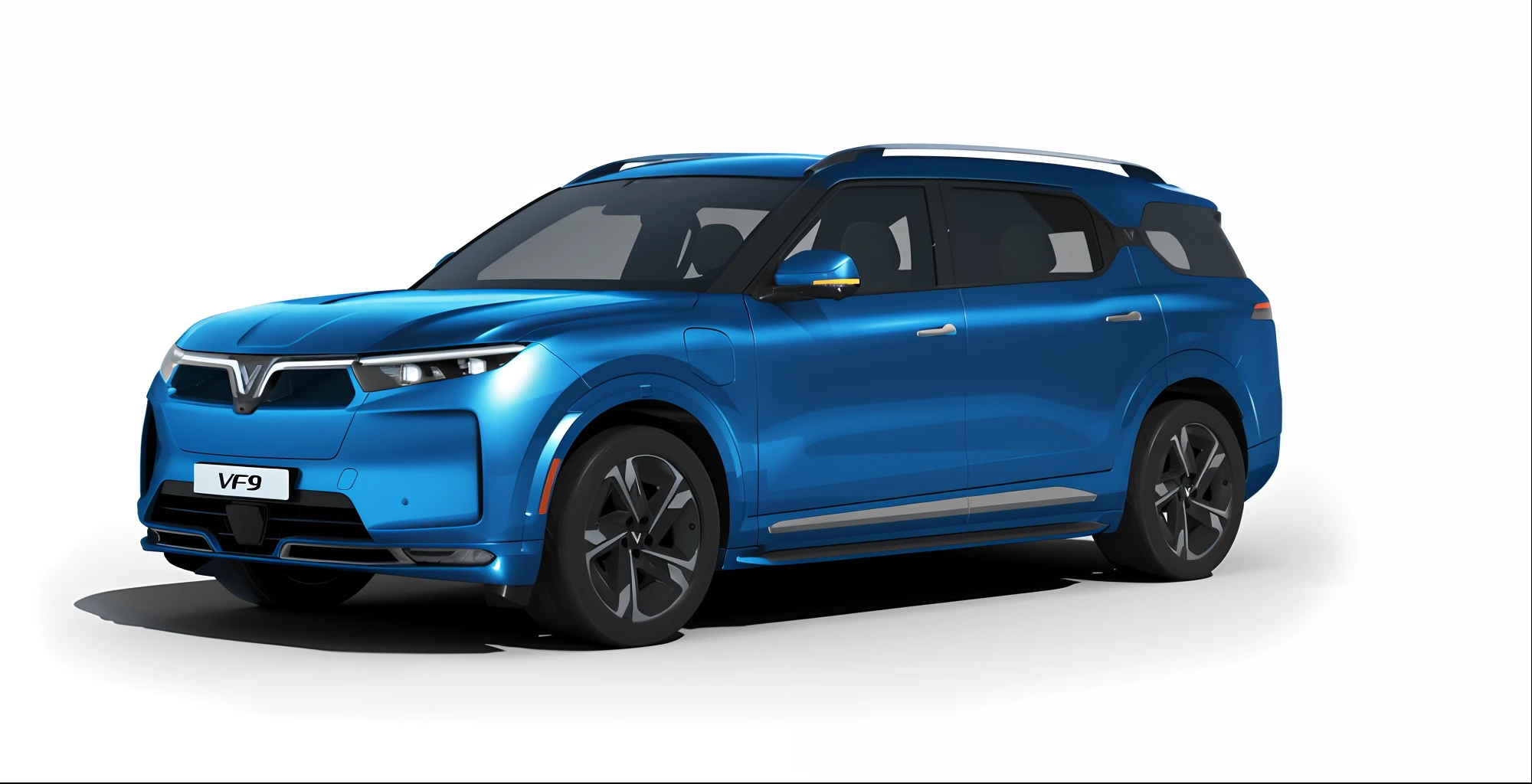 a blue suv with a black roof and a white license plate, rendering of checkmate, haval f 7, rendering of the windigo, vue render, blueshift render, infini - d - render, trending on vehicle design, cg rendering, vue 3d render, 🤬 🤮 💕 🎀, 3/4 front view, 2023