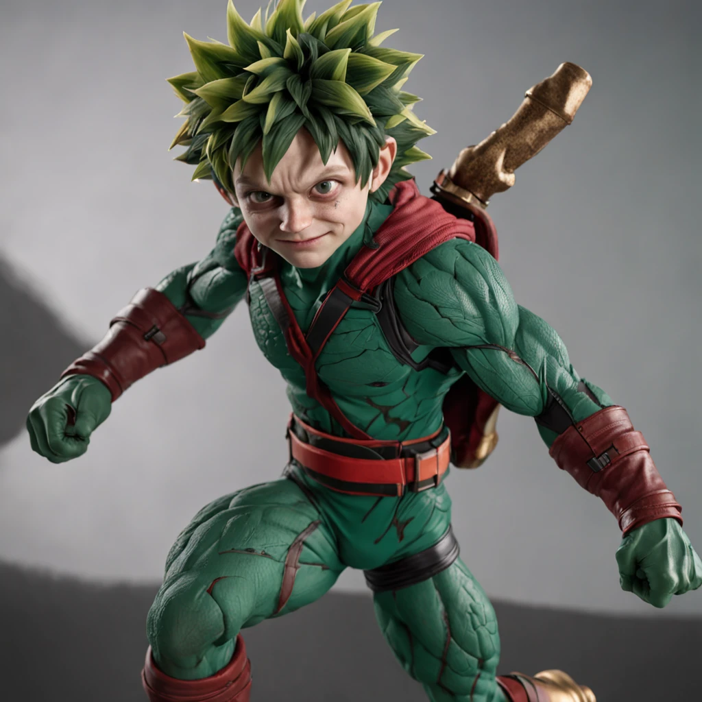(realistic depiction) Deku from My Hero Academia in (authentic real-life portrayal) realistic 4K resolution.