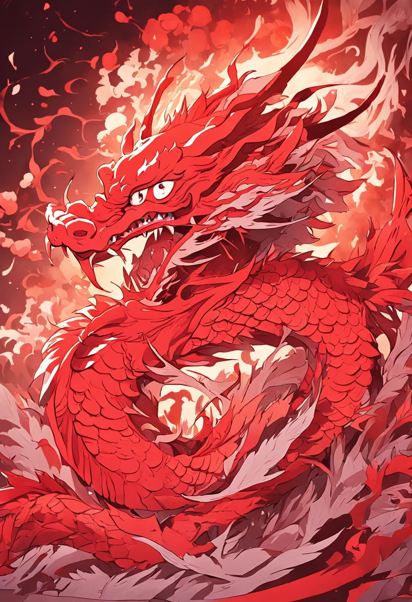 (((tmasterpiece))), Highest image quality, Dragon Chinese paper-cutting art, Chinese paper cutting, Multi-layer paper complex paper cutting,Round red background paper