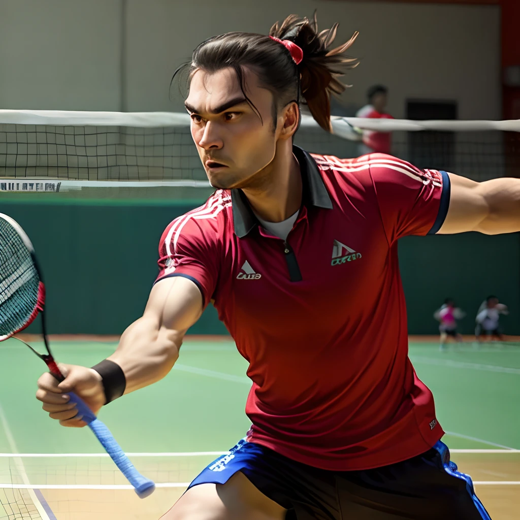 Fury plays badminton