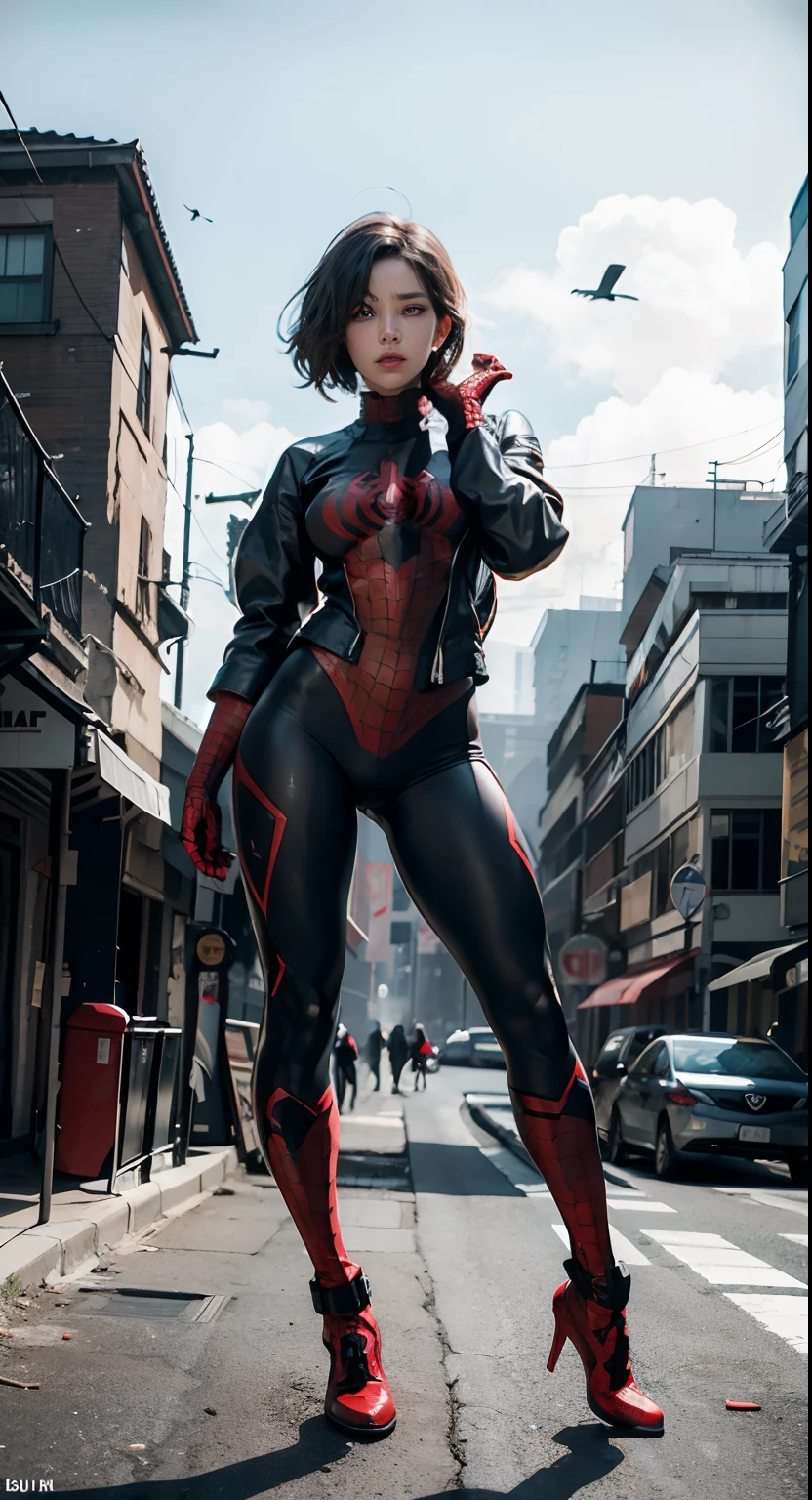 (1girl:1.3), solo, __body-parts__, official art, 8k unified wallpaper, super detailed, beautiful and aesthetic, beautiful, masterpiece, best quality, raw, masterpiece, super thin photo, best quality, super high resolution, photorealistic realism, sunlight, full body portrait, amazing beauty, dynamic pose, delicate face, vibrant eyes, (from the front), she's wearing a full-body Spider-Man suit, color scheme White and black, spider, very detailed abandoned warehouse background, detailed face, detailed complex busy background, messy, gorgeous, milky, highly detailed skin, realistic skin details, visible pores, sharp focus, volumetric mist, 8k uhd, DSLR camera, high quality, film grain, fair skin, photographic realism, lomography, huge metropolis in a future dystopia,