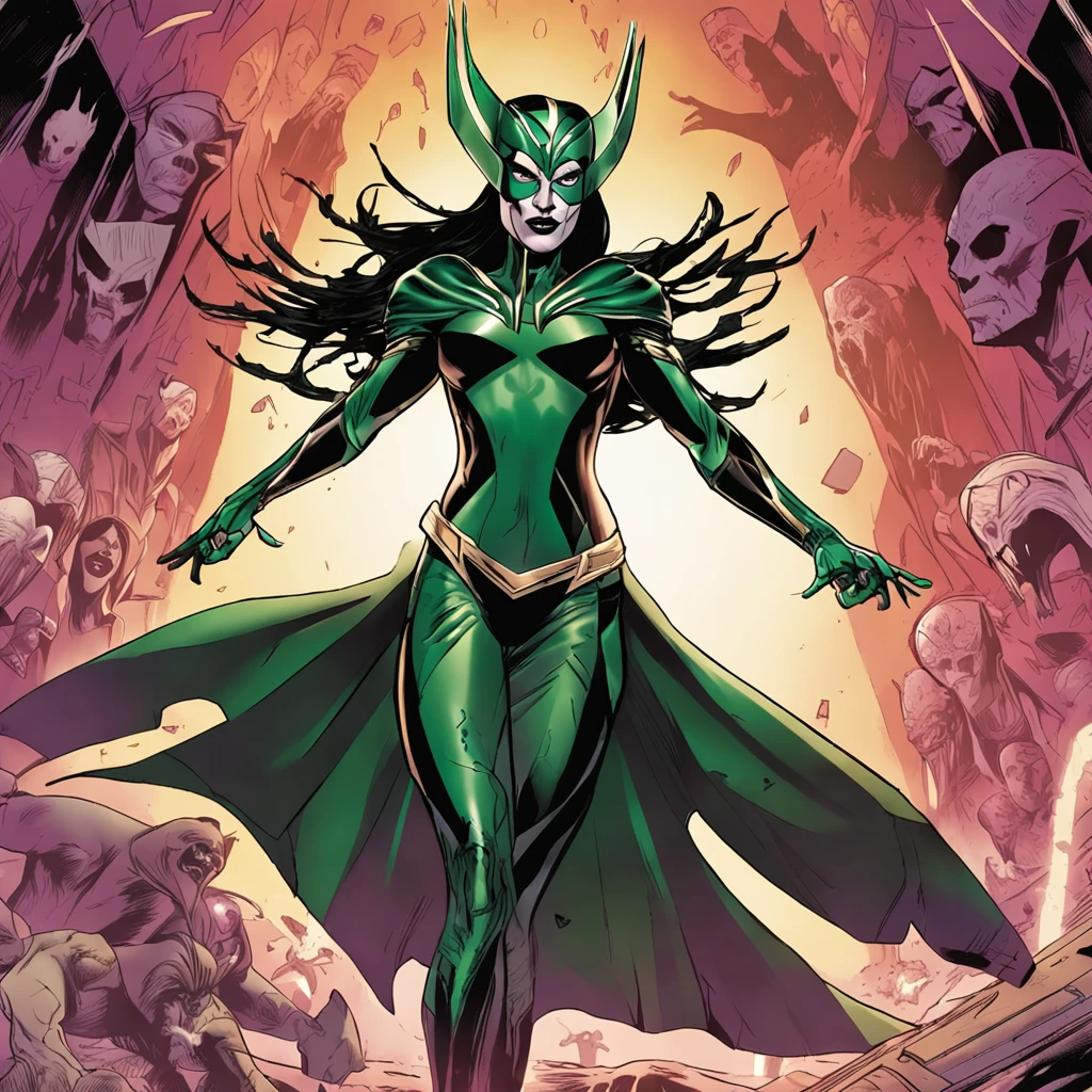 Hela: The Asgardian goddess of death, Hela is a formidable adversary for Thor and other Marvel heroes, wielding great power and control over the realm of the dead.