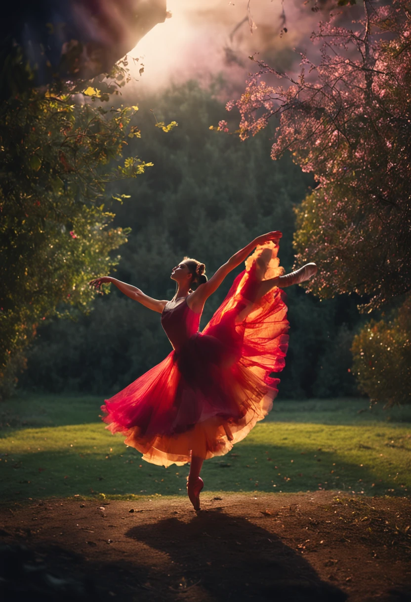Woman Jennifer connelly model long hair Brown blue eyes dress red ballet in park