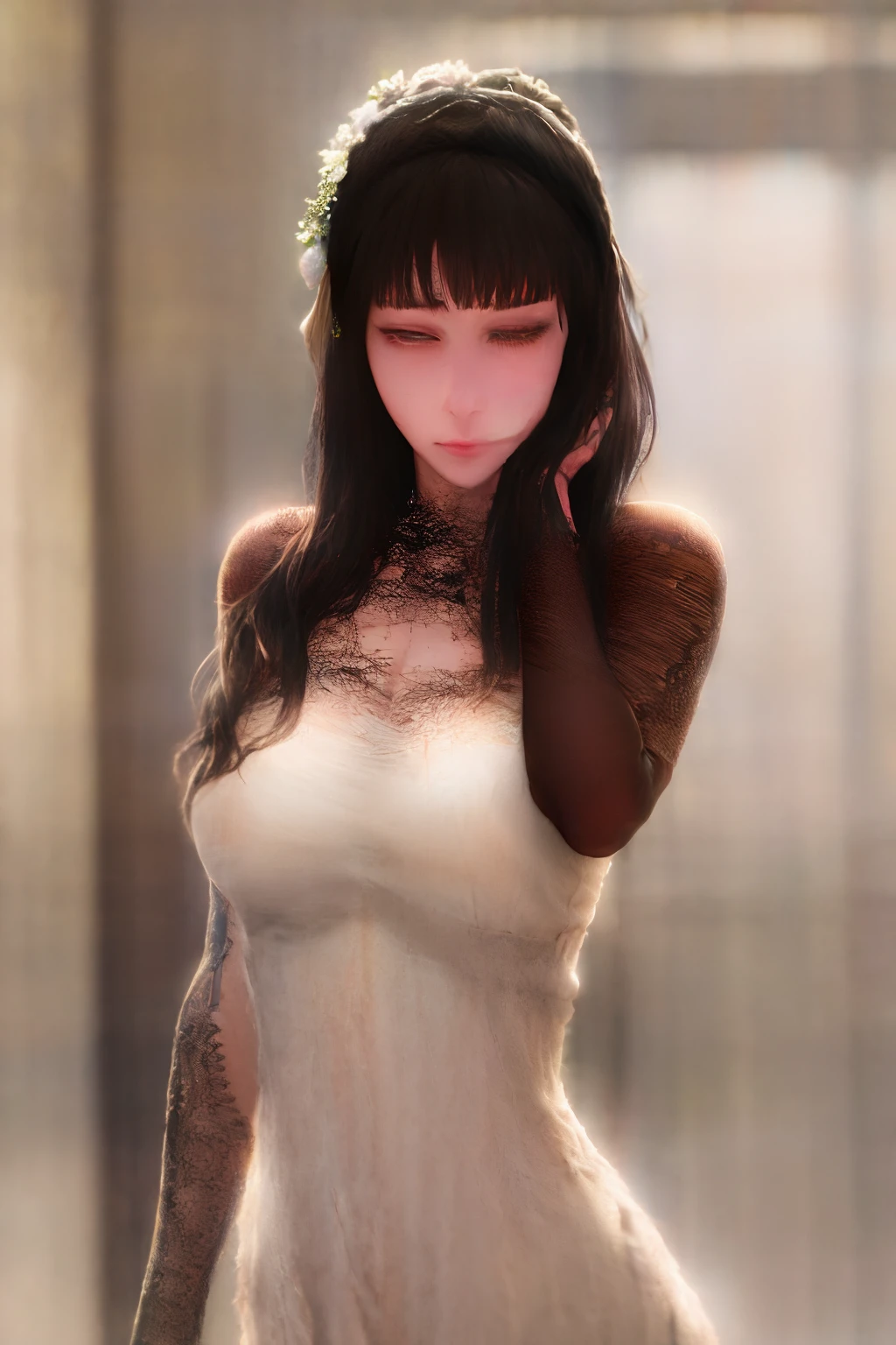 1girl,masterpiece, 8k,semi-realistic,4k,RTX,shaders,brilliant texture work