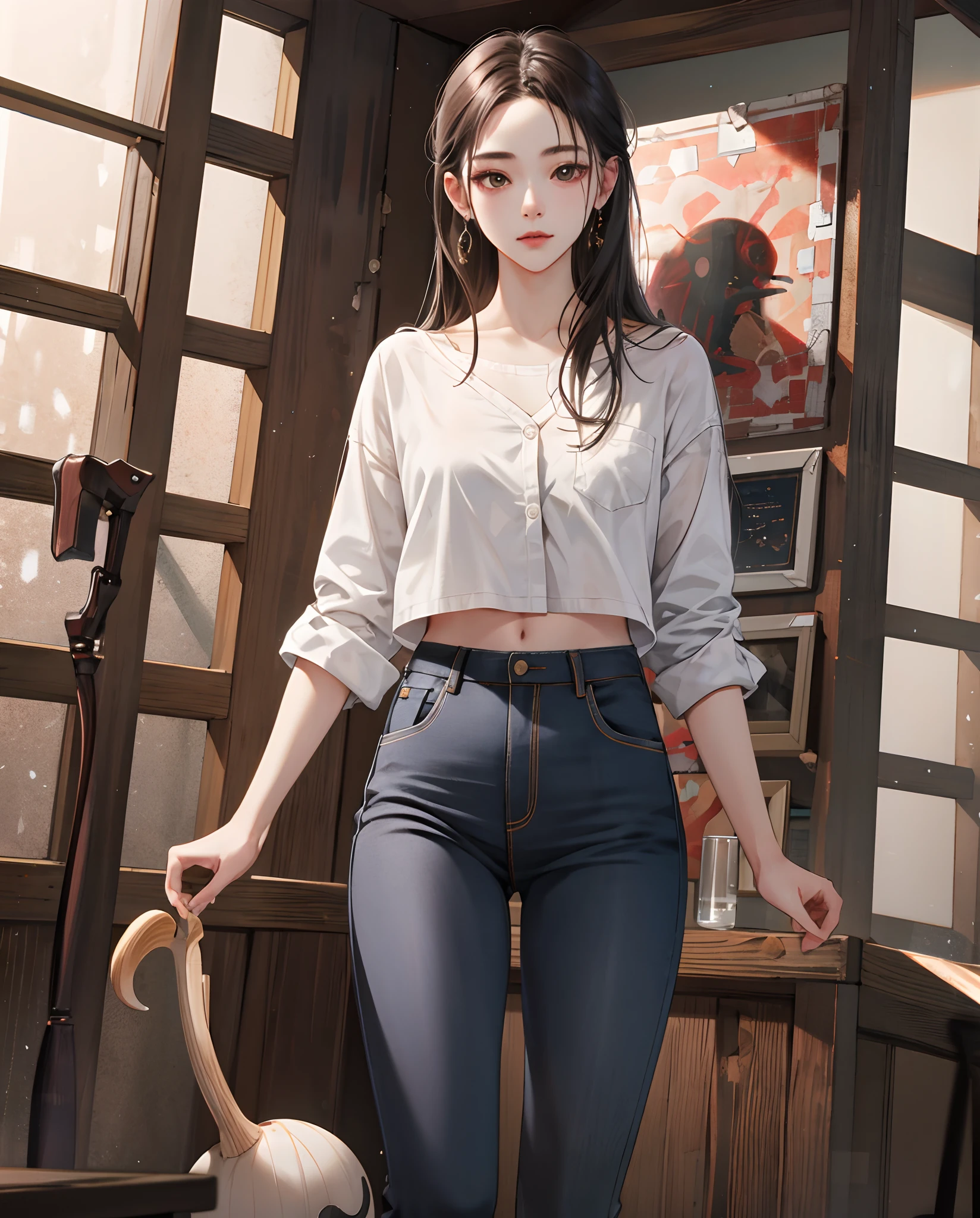 naked,s girl,(tmasterpiece,best qualtiy,Extremely detailed 8K,hyper HD,hyper-detailing,highly details,Highly realistic,Ultra photo realsisim,photograph realistic),独奏,No clothes,sin pantalon