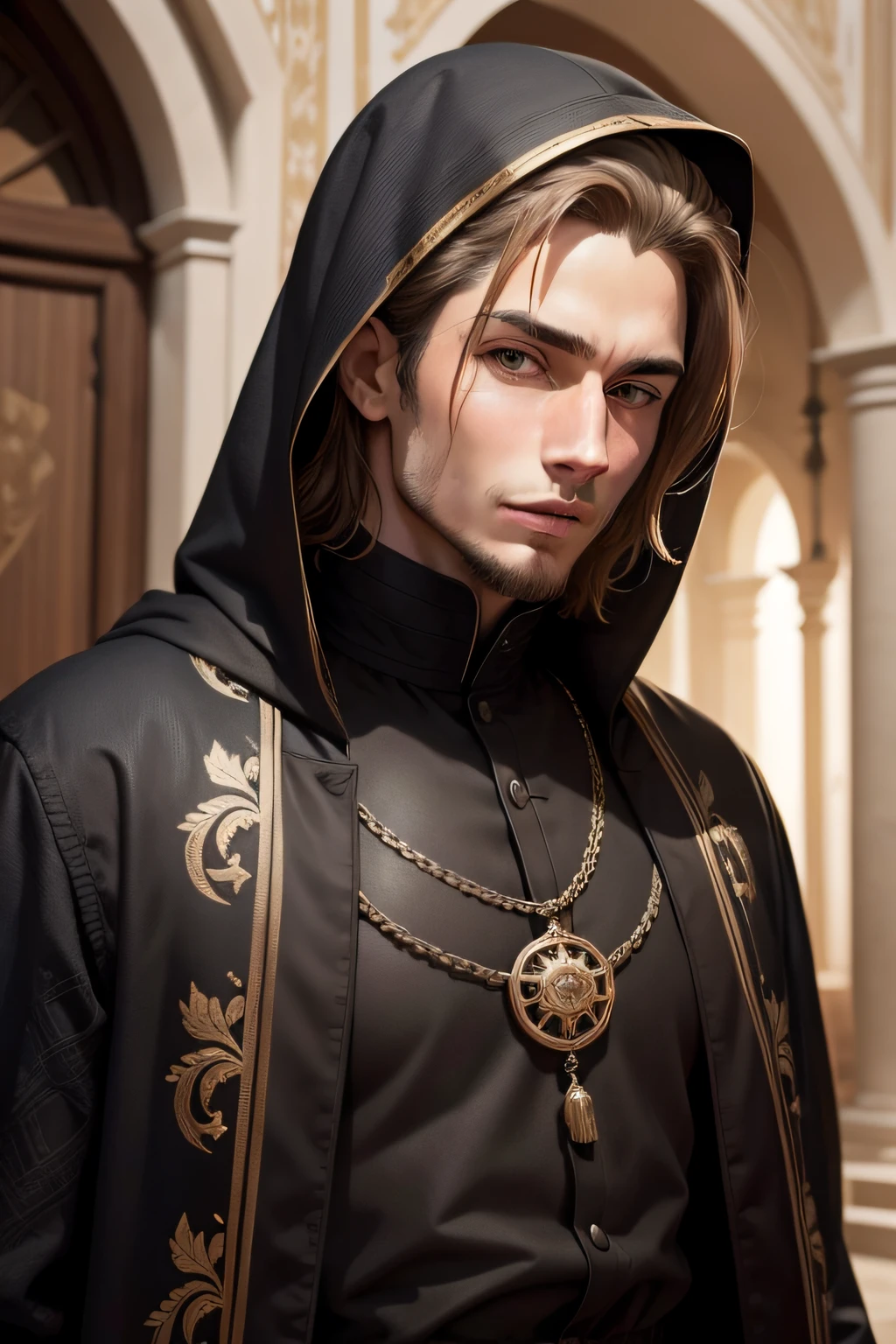 Humano, homem, medieval, Loiro, vestes negras