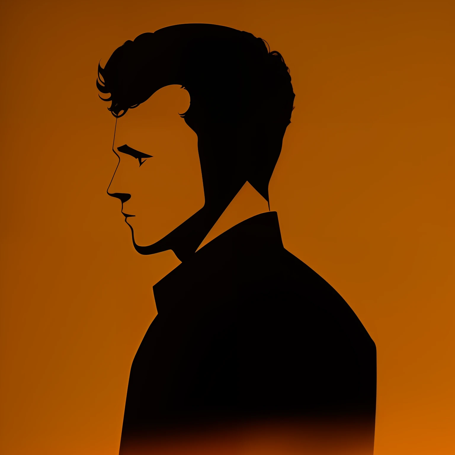 A silhouette of a cool young man, masterpiec