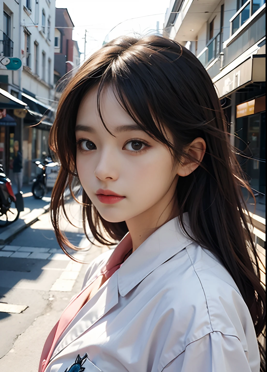(best-quality:0.8),
(best-quality:0.8), perfect anime illustration, extreme closeup portrait of a pretty woman walking through the city