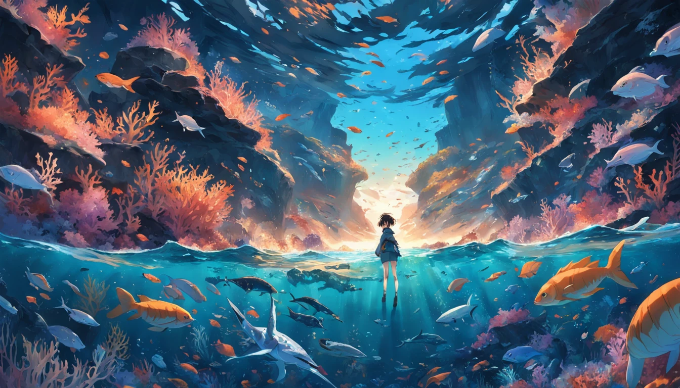 Marine life side，Scene sea