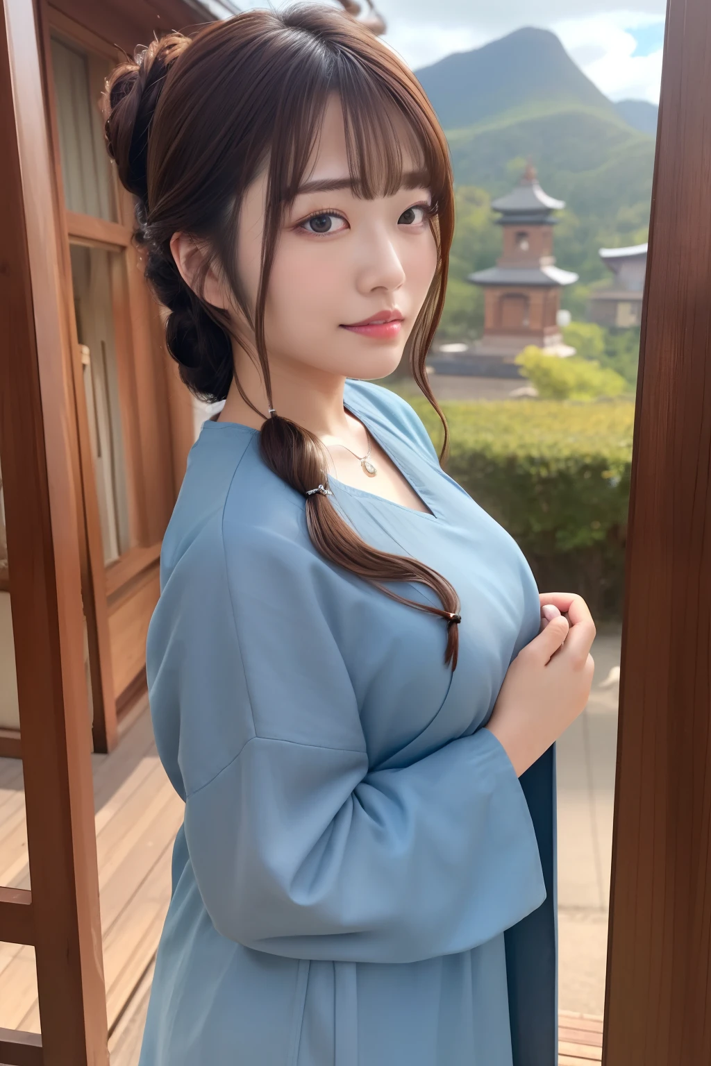 score_9, score_8_up, score_7_up, score_6_up, score_5_up, score_4_up, just describe what you want,
photorealistic,ultrarealistic,real person,rating explicit, nsfw, absurdity,
(beautiful & cute),(cute impression),photograph of Japanese woman,
Evita from Peru, 1 Japanese girl, beautiful, small face,
(brown eyes:1.2),
(black hair:1.3),short hair,
huge breasts:1.1,short stature,
BREAK
The girl arms are bound:1.3,
smile ,
floral print kimono, wet body:1.1,
(tatami room),
raw lighting,