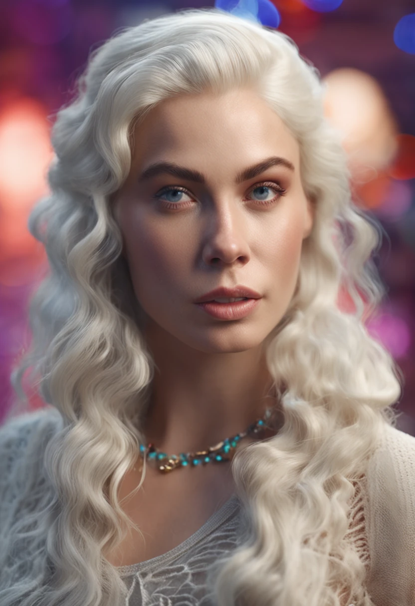 white skinned+Beauty with white hair