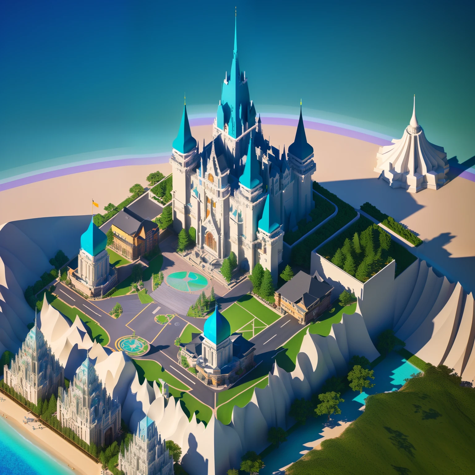 (Cartoon 3D:1.4),Isometric architecture,Masterpiece, Best quality, (Extremely detailed Cg Unity 8K wallpaper), (Best quality), (Best Illustration), (Best shadow), NPC maid full body portrait, Isometric 3D, rendering by octane,Ray tracing,Ultra detailed
