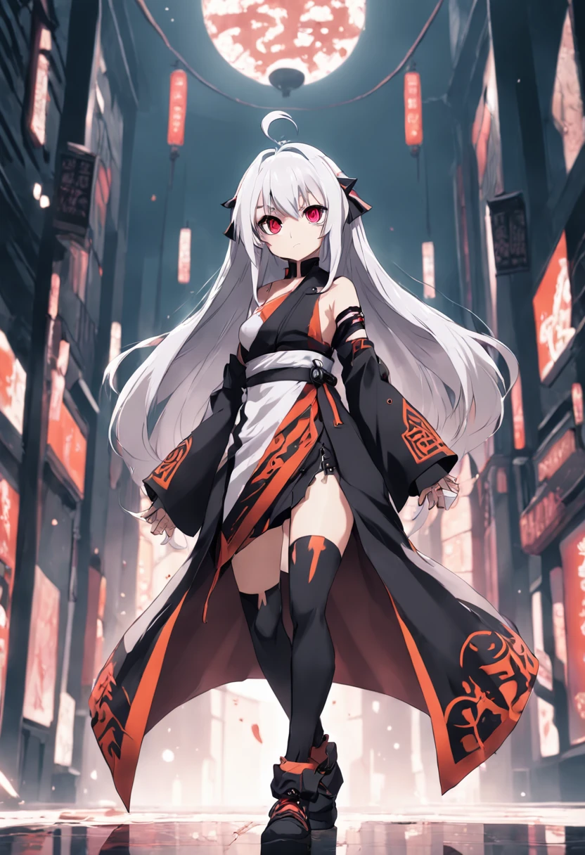 anime girl jiraikei outfit, full body concept design, outfit design, gothic black and white design with hints of color, multicolored hair, tsundere