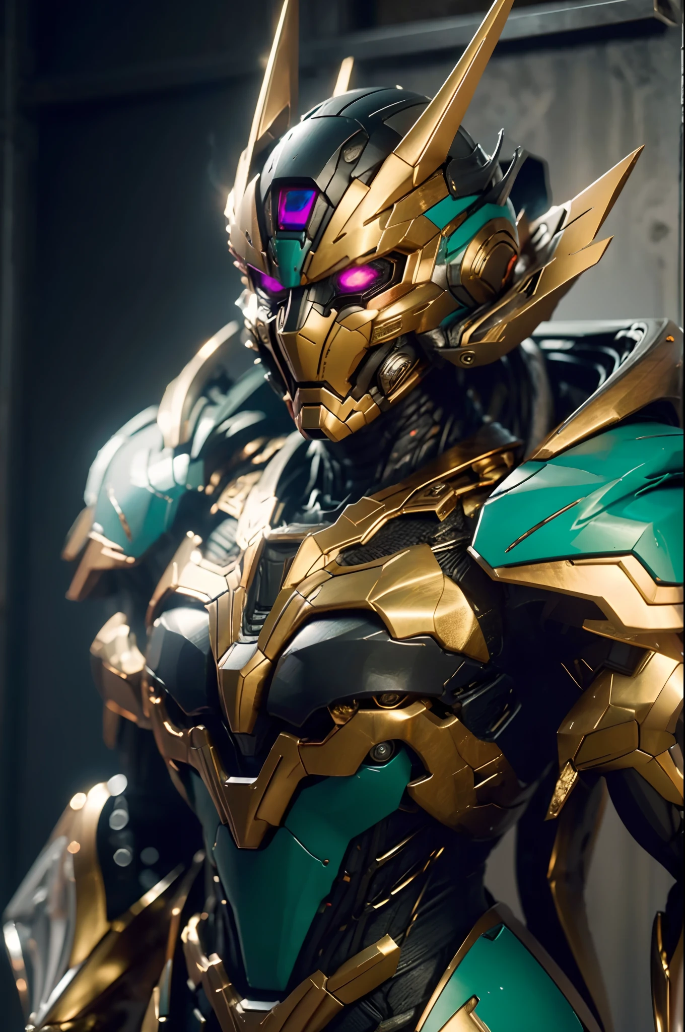 Ouro Saint Seiya Limb armadura, Marvel Filme Homem de Ferro Cuirass, (Gundam 00 Gundam Exia: 1.5), (Mecha) (Mechanicalgirl) (armadura), (perna aberta: 1.3), perfeito, (wide angle), best quality, master part, super resolution, (realidade: 1.4), 1 girl, bareshoulders, Detalhes loucos, (Dobras do quadril: 1.2), lower chest, peito lateral, estilo de motor irrealista, efeito boca, Foto estilo David La Chapelle, Bioluminescence palette: azul claro, Ouro claro, pale pink, branco brilhante, wide angle, ultra-fino, cinematic still life, vibrante, Estilo Sakimichan, olhos perfeitos, A mais alta qualidade de imagem 8K, inspirado em Harry Winston, Canon EOS R 6 obra-prima "Caos 50,--, sob a pinta do olho, ray tracing, Surrealismo, pele texturizada
