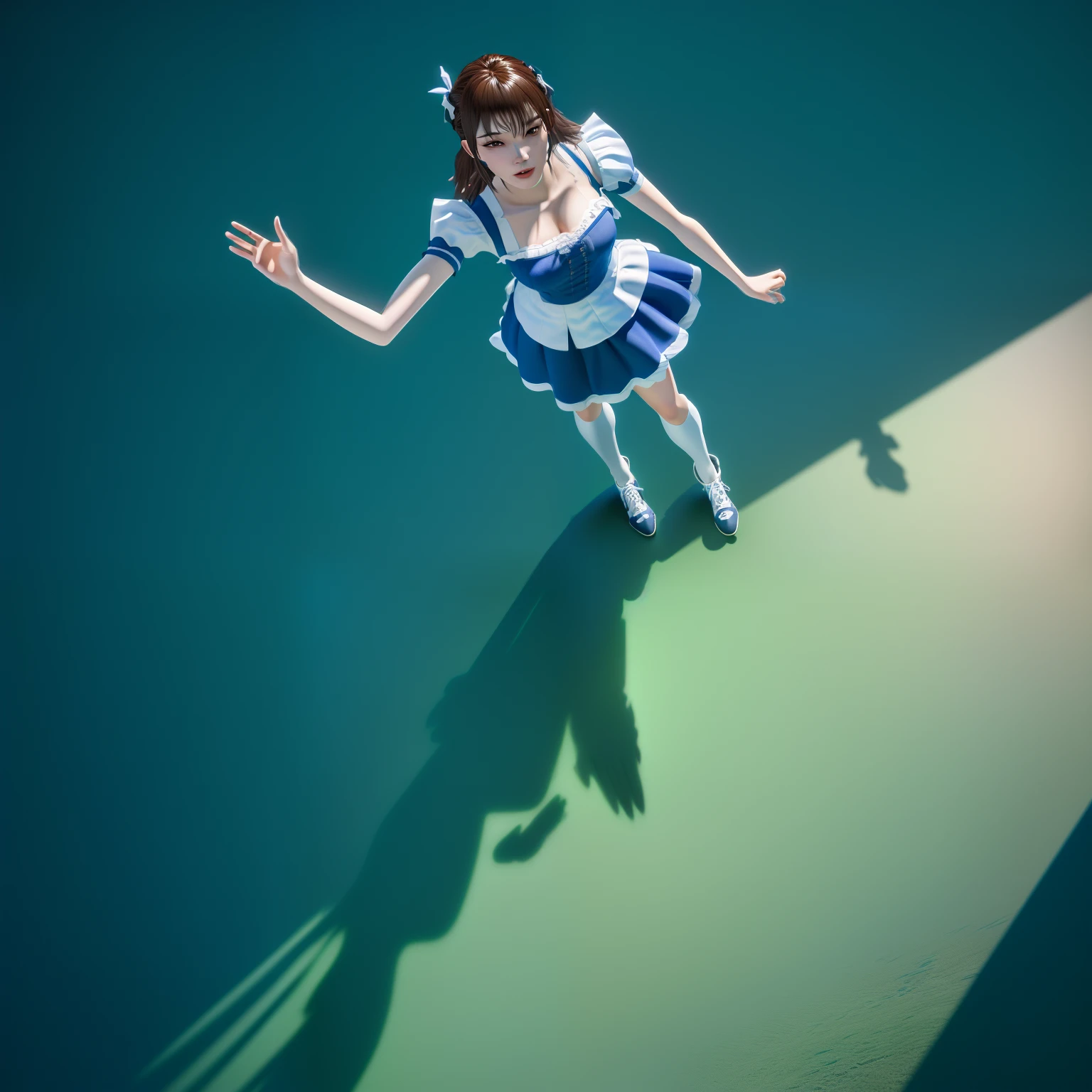 (Cartoon 3D:1.4),Masterpiece, Best quality, (Extremely detailed Cg Unity 8K wallpaper), (Best quality), (Best Illustration), (Best shadow), NPC maid full body portrait, Isometric 3D, rendering by octane,Ray tracing,Ultra detailed