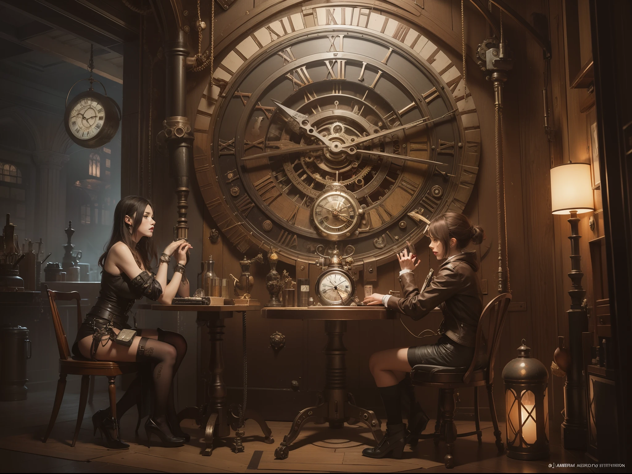 the anatomy of a zoombie head made of clock gears, steampunk, an ultrafine detailed painting by james jean, octopath traveler, behance contest winner, vanitas, angular, altermodern, surreal