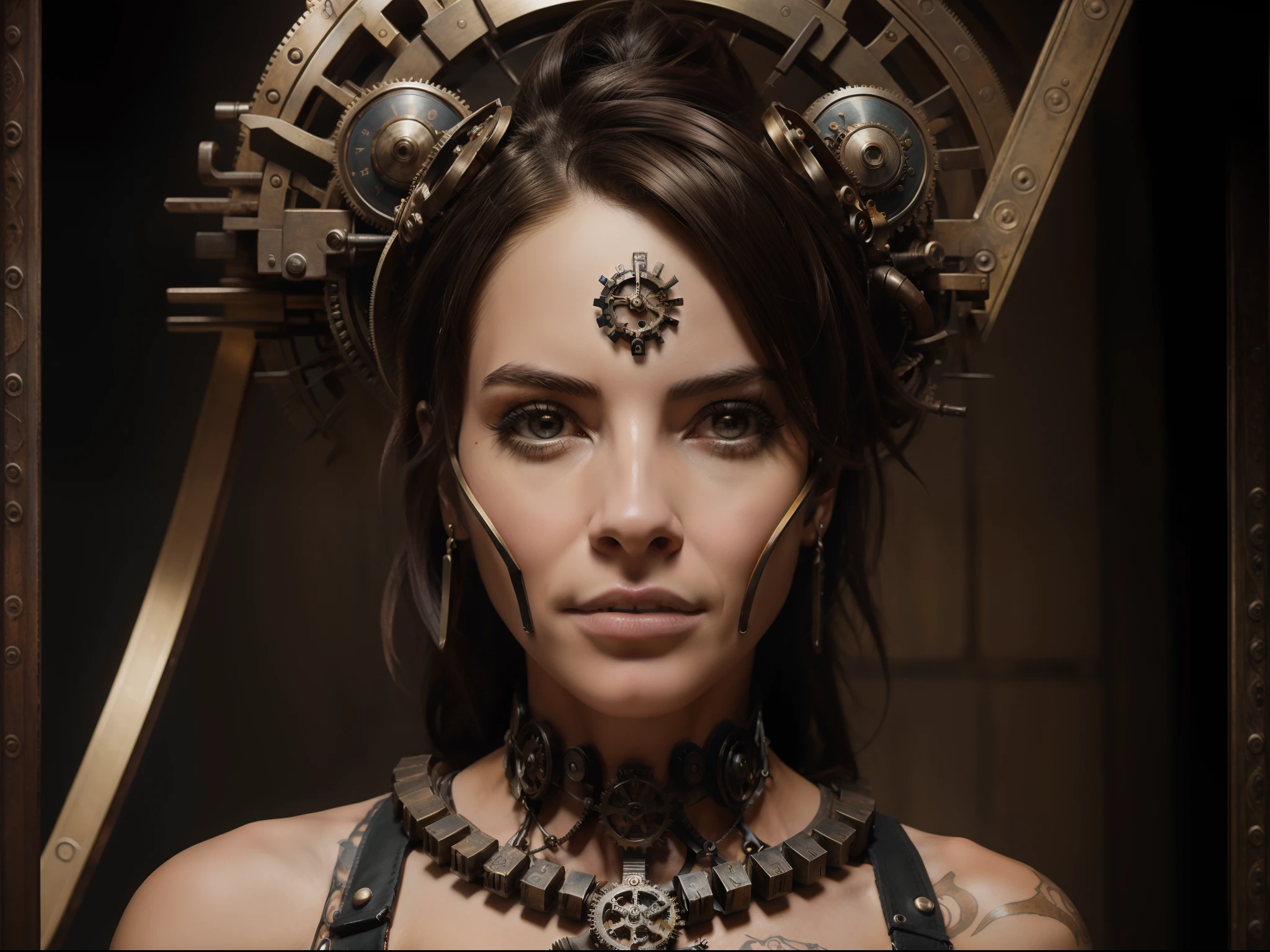 The anatomy of a Zoombie head made of clock gears, steampunk, Una pintura ultrafina y detallada de James Jean, octopath traveler, Ganador del concurso Behance, Vanitas, angular, Altermoderno, surrealista