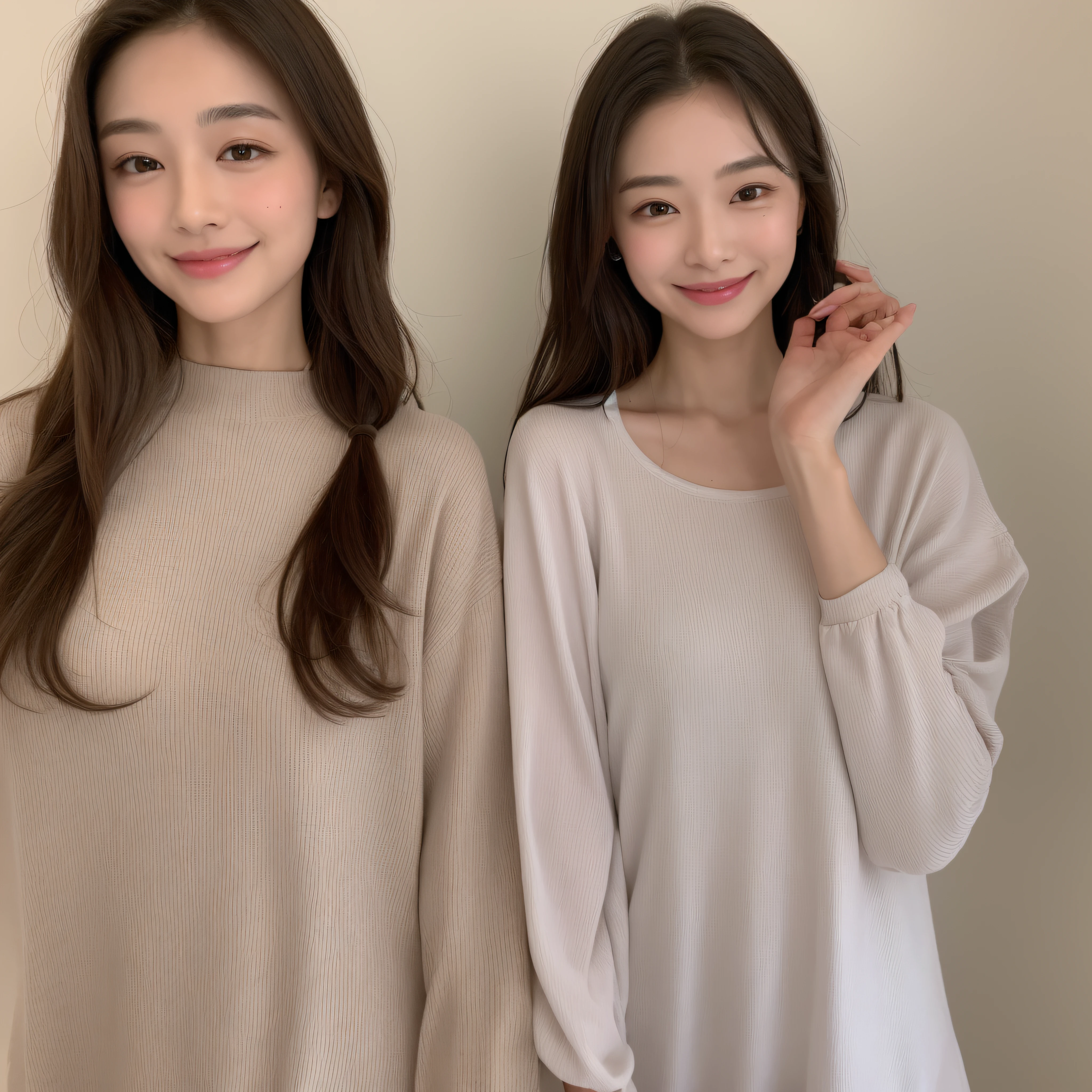 Best Picture Quality、8k、tmasterpiece(1.3)，One meter seven beauty、Beautiful woman with slender abs(1.3)，Casual hairstyle、shift dresses(1.1)，Ultra-fine face、plumw、largeeyes、二重まぶた、ssmile、Home。